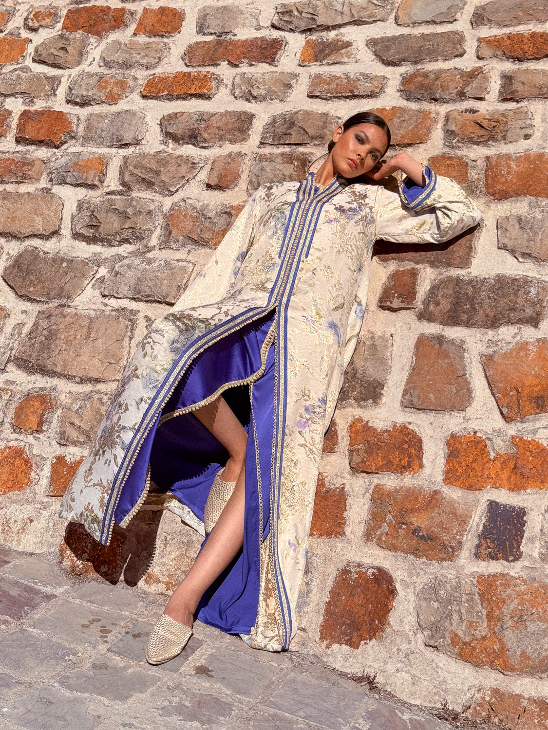 ELYA TWO-PIECE SILK KAFTAN