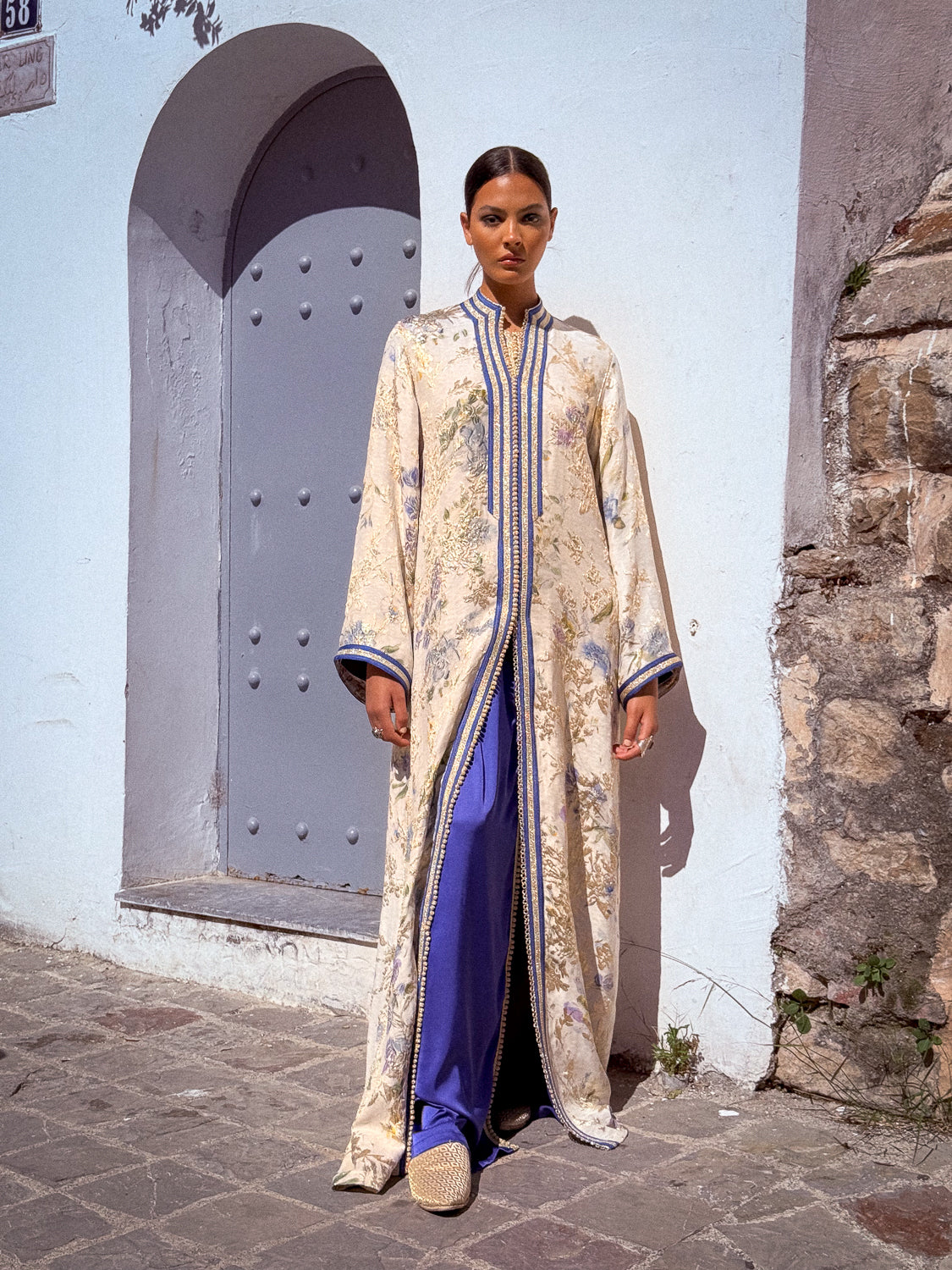 ELYA TWO-PIECE SILK KAFTAN