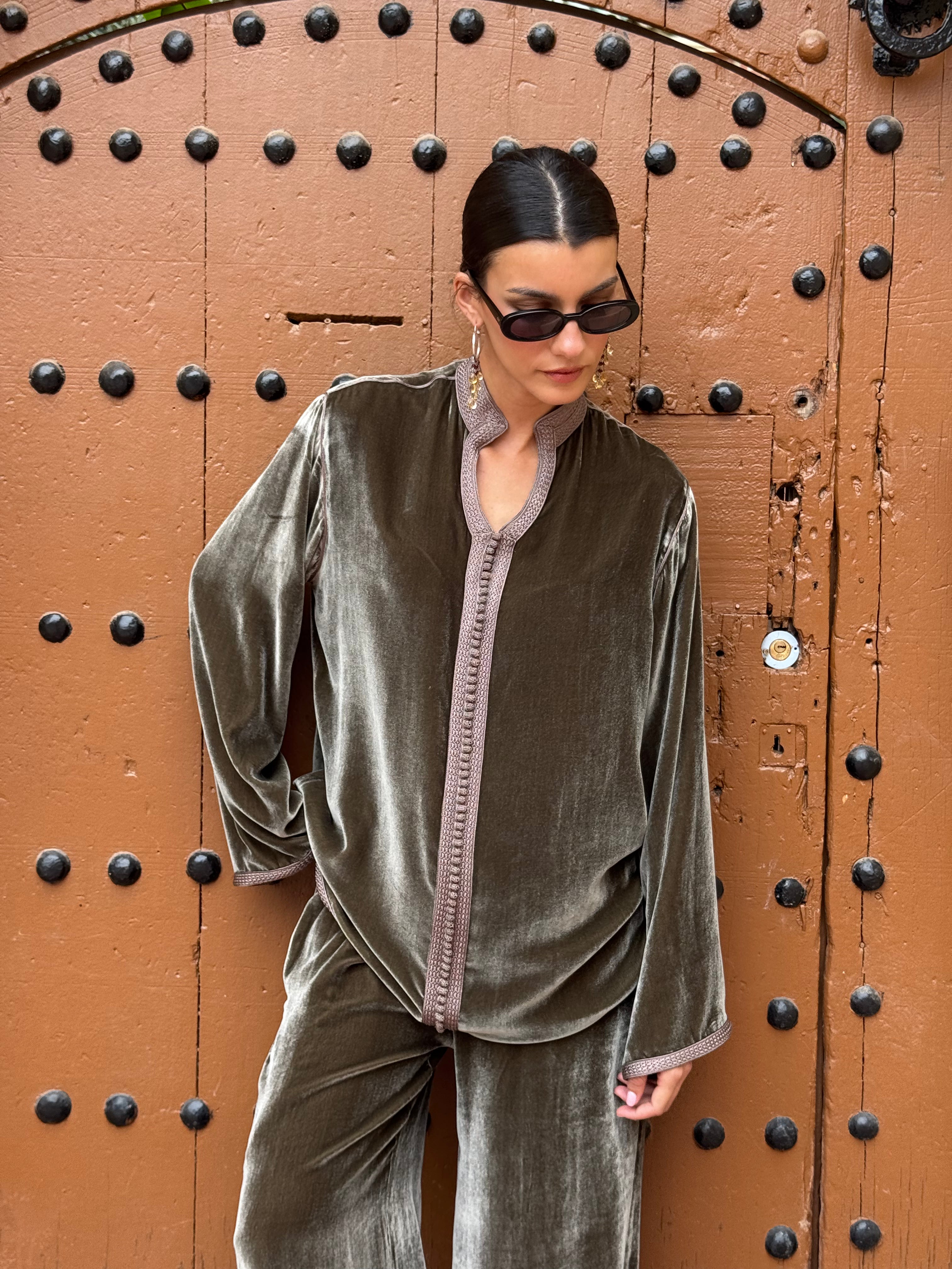 Bassam Silk Velvet Matching Set