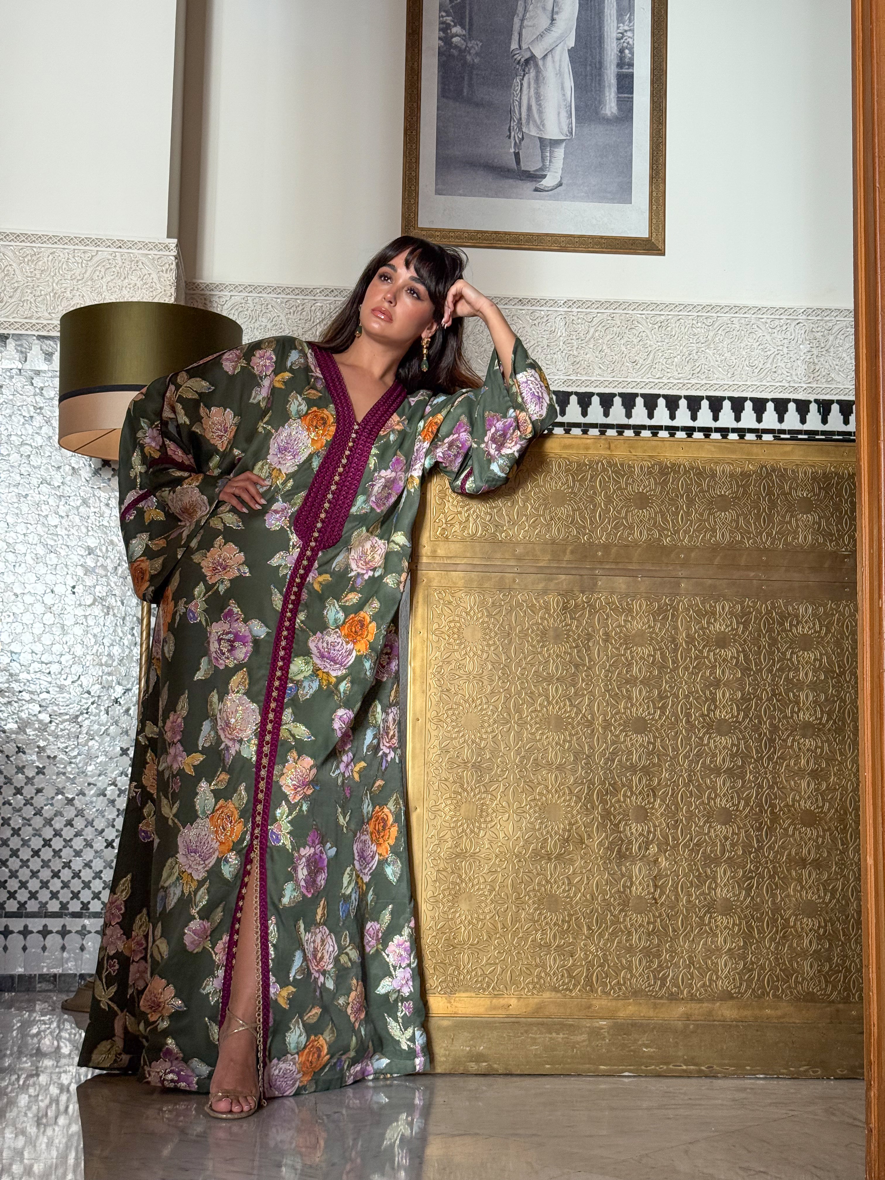 HANA SILK FLORAL KAFTAN