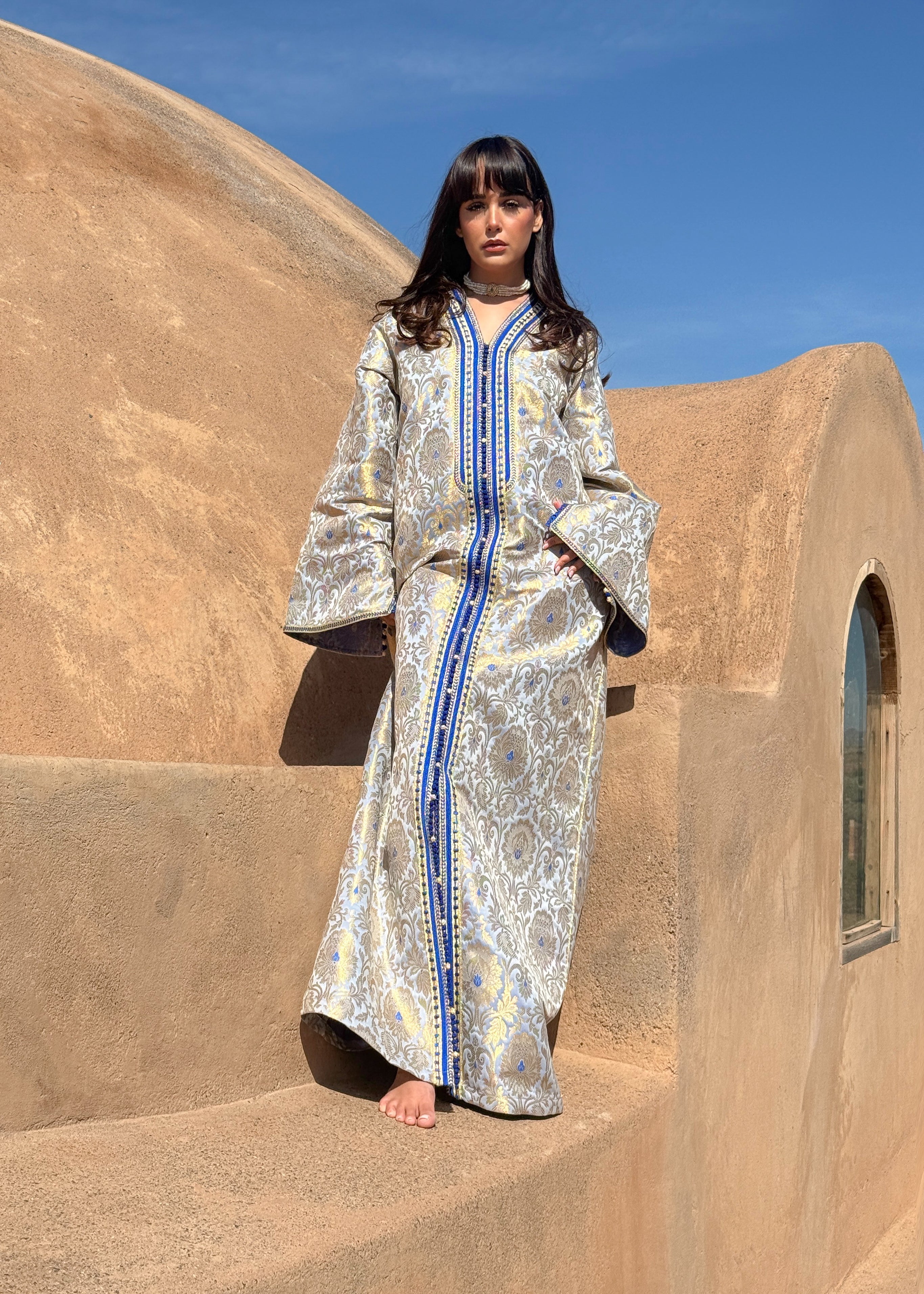 ELYA SILK BROCADE KAFTAN