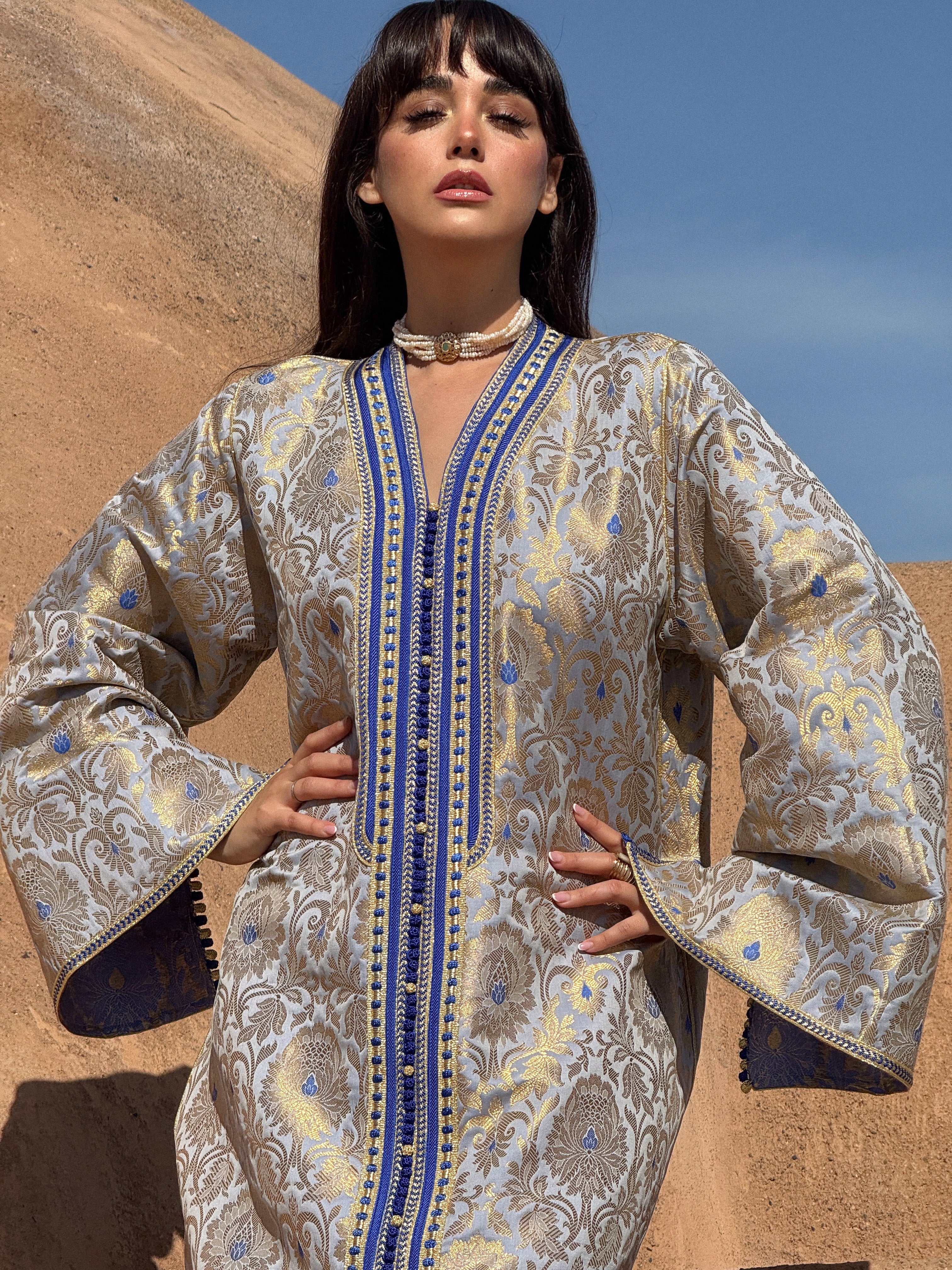 ELYA SILK BROCADE KAFTAN