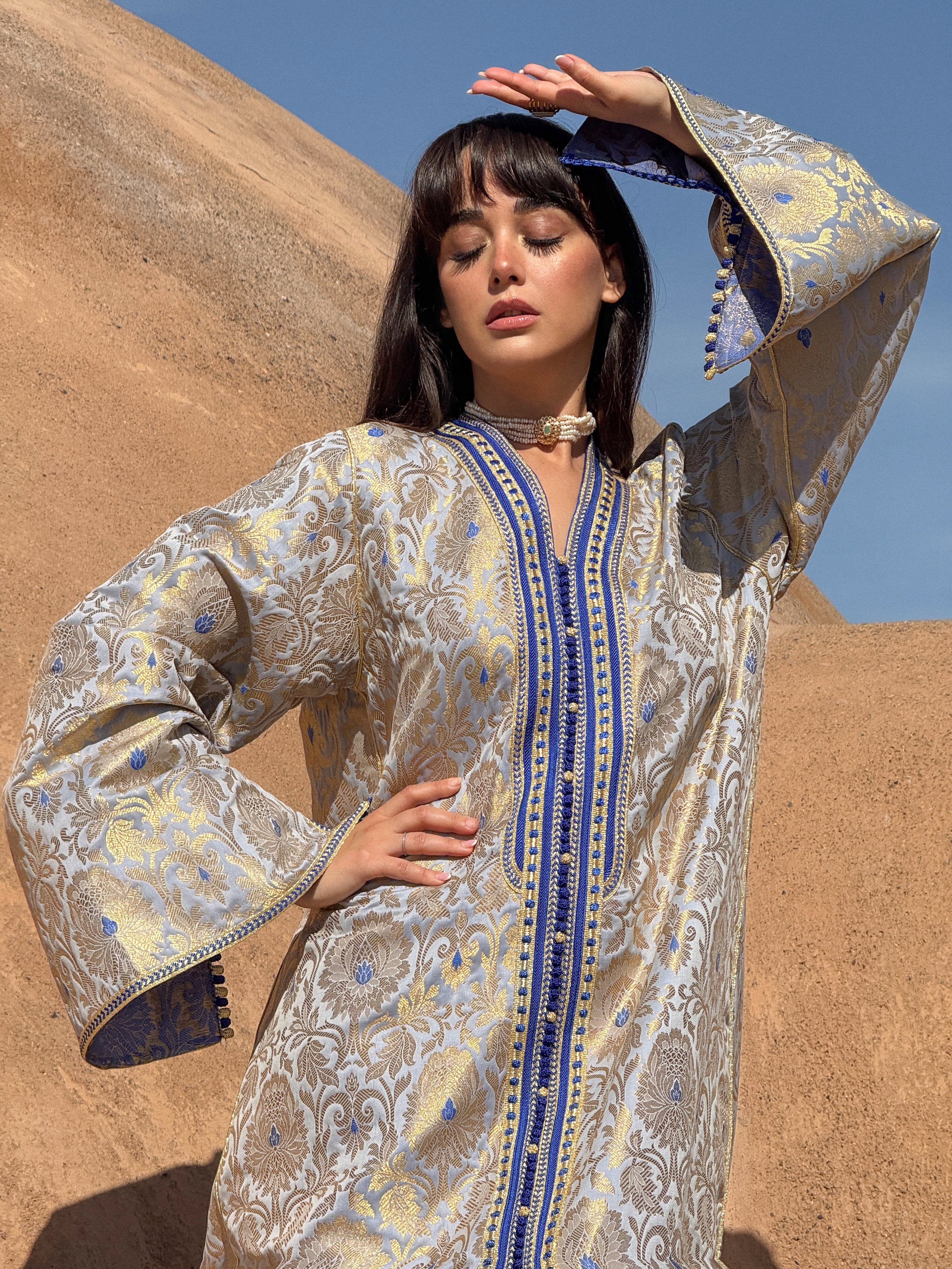 ELYA SILK BROCADE KAFTAN