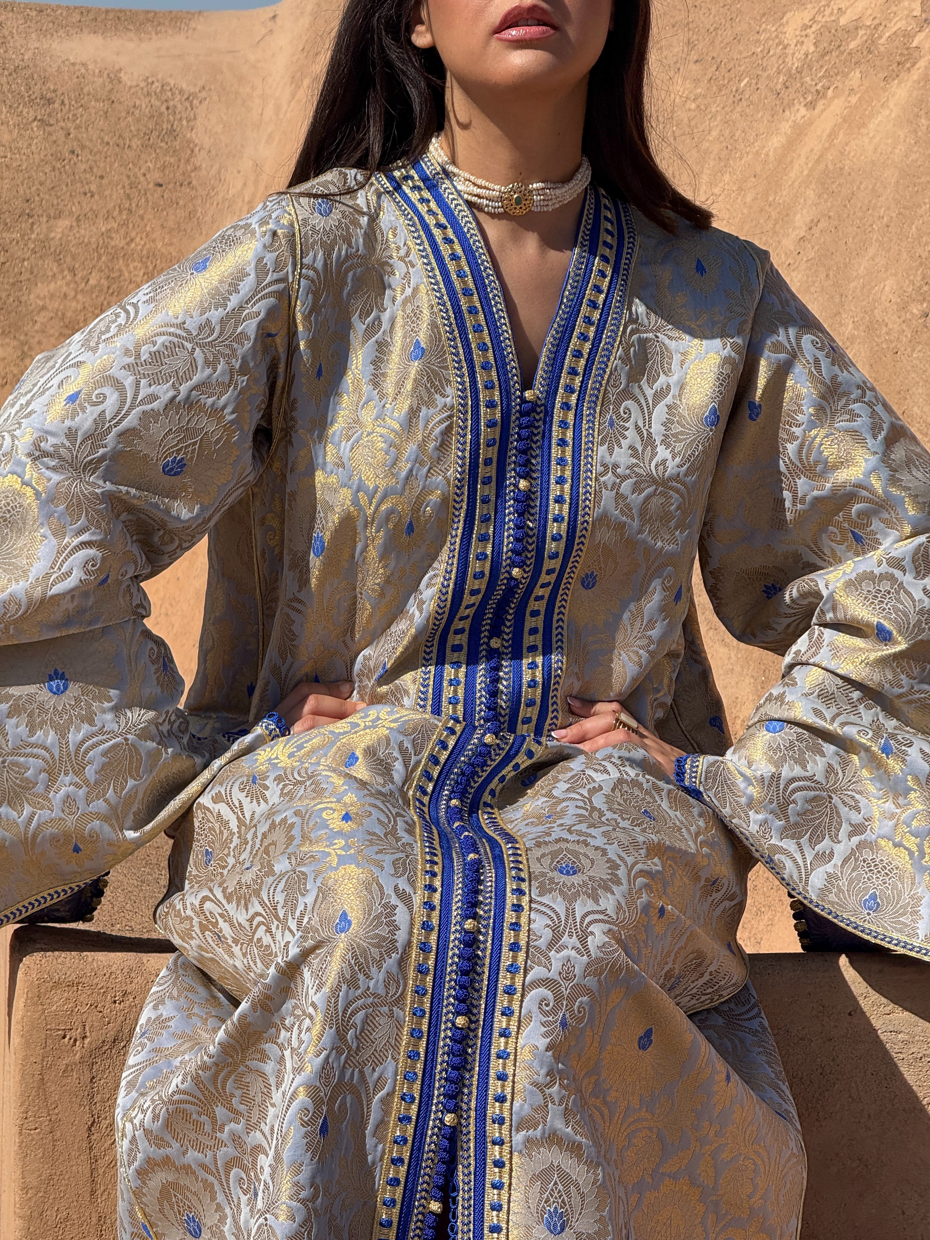 ELYA SILK BROCADE KAFTAN