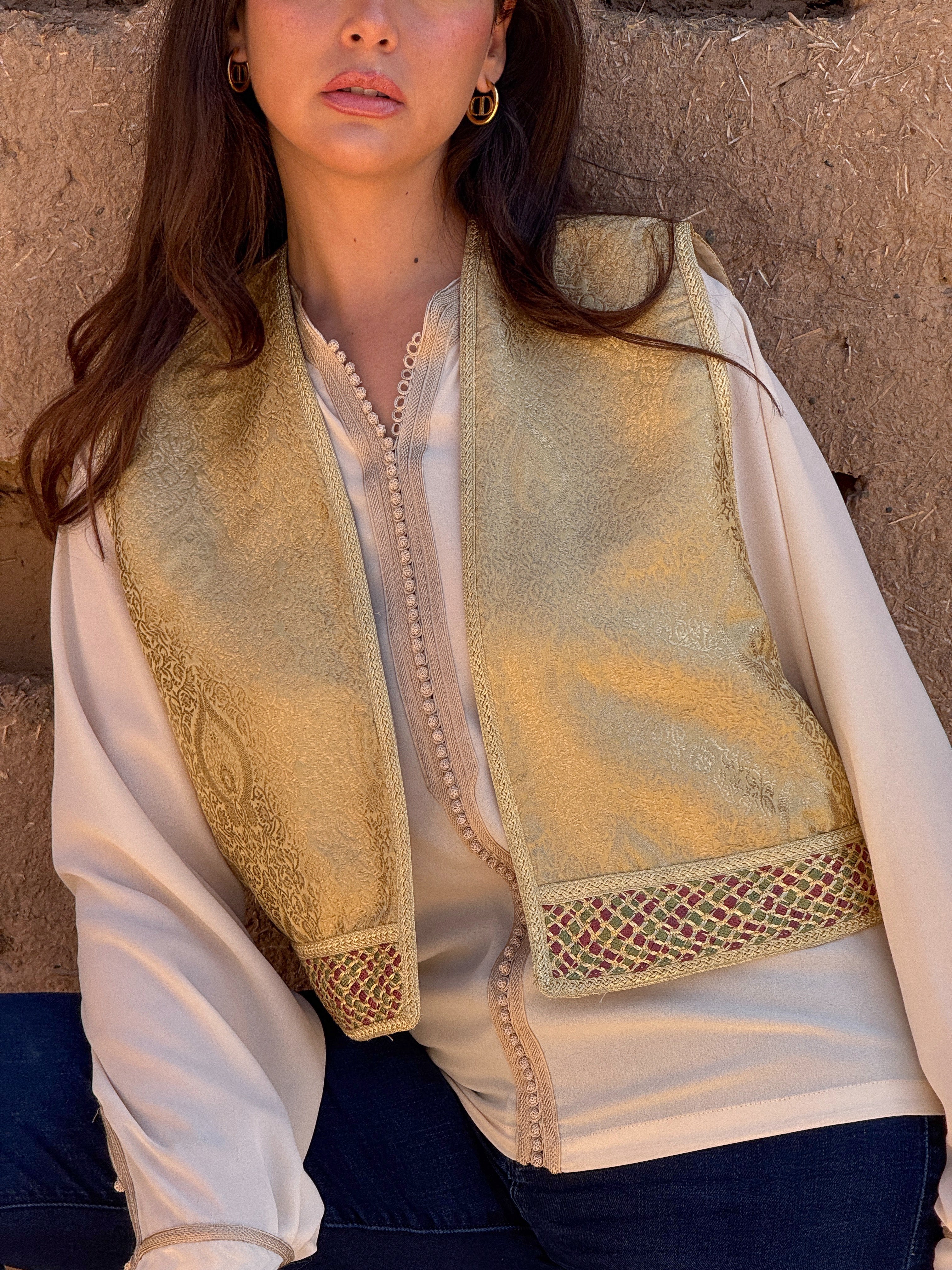EMAD SILK BROCADE GILET