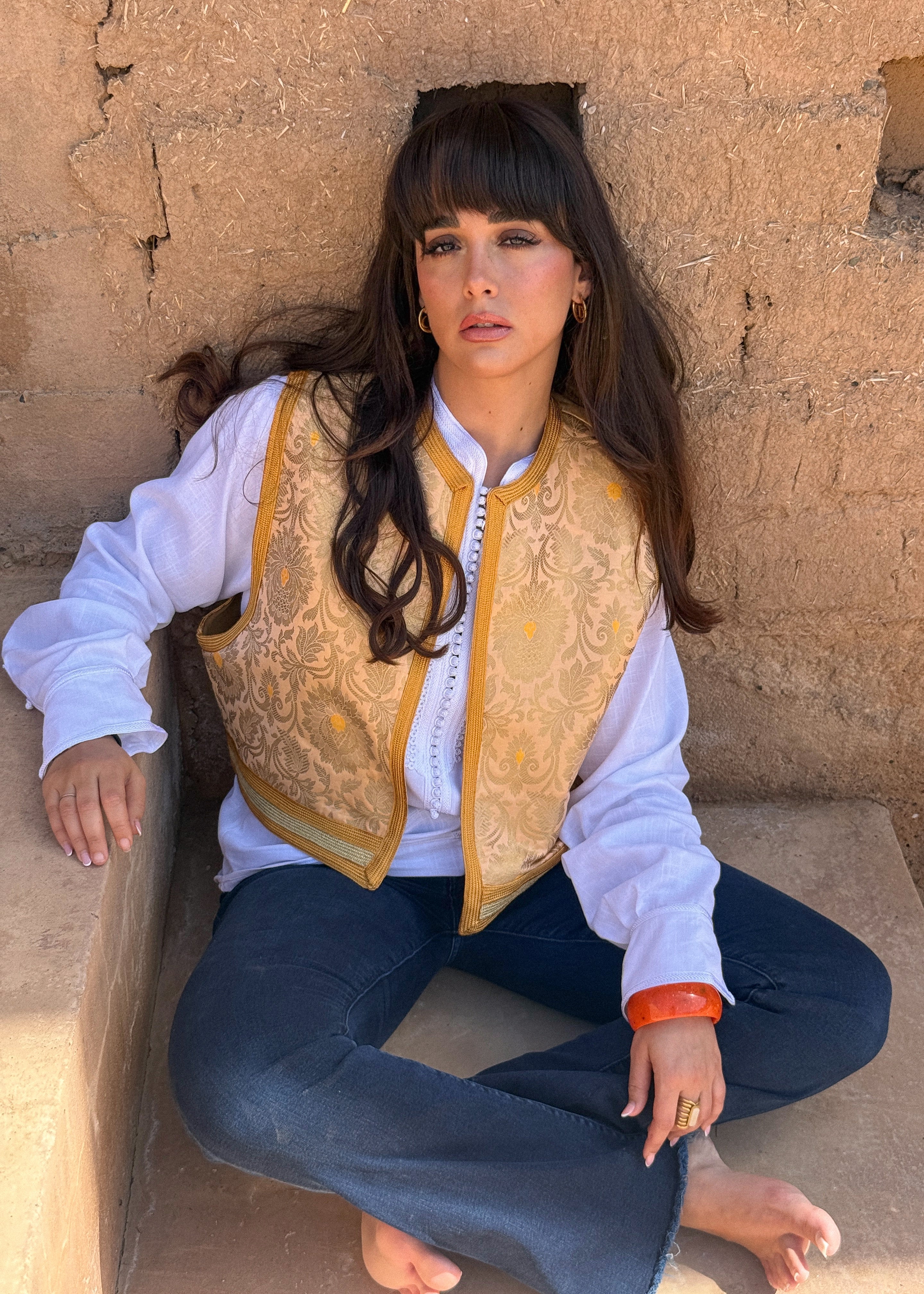 HOSNI SILK BROCADE GILET