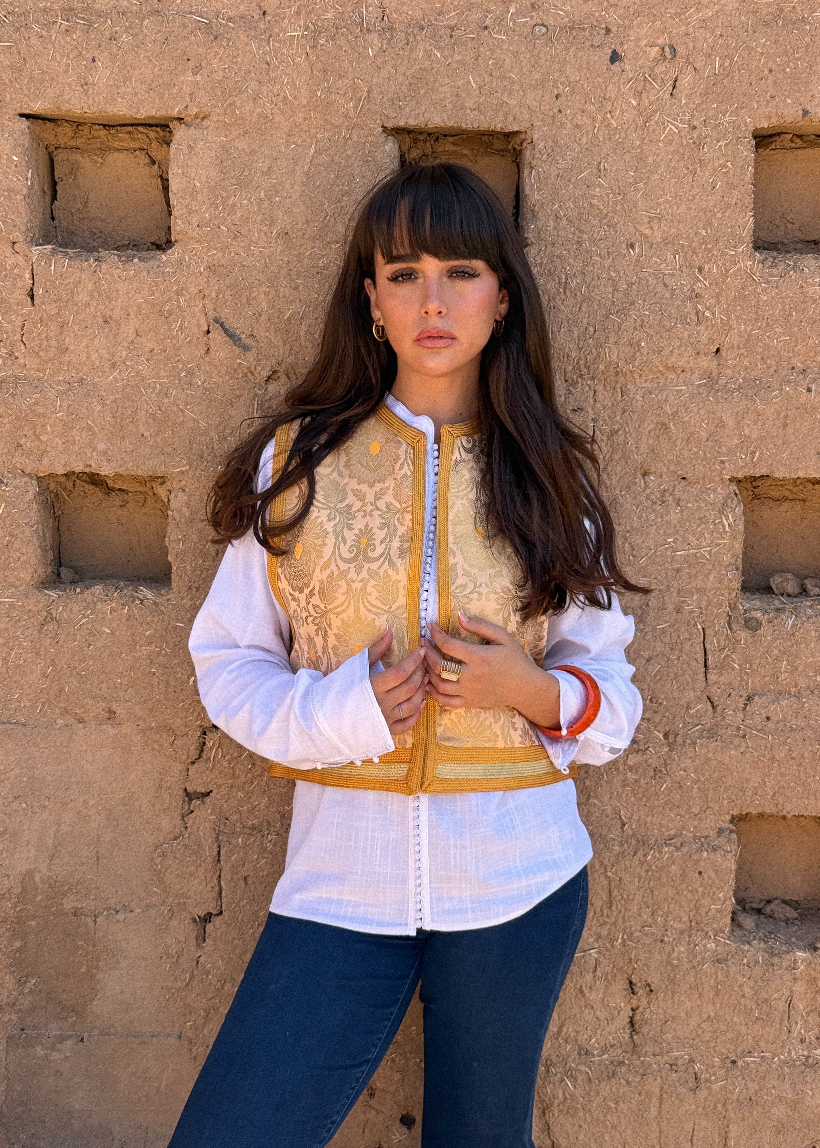 HOSNI SILK BROCADE GILET