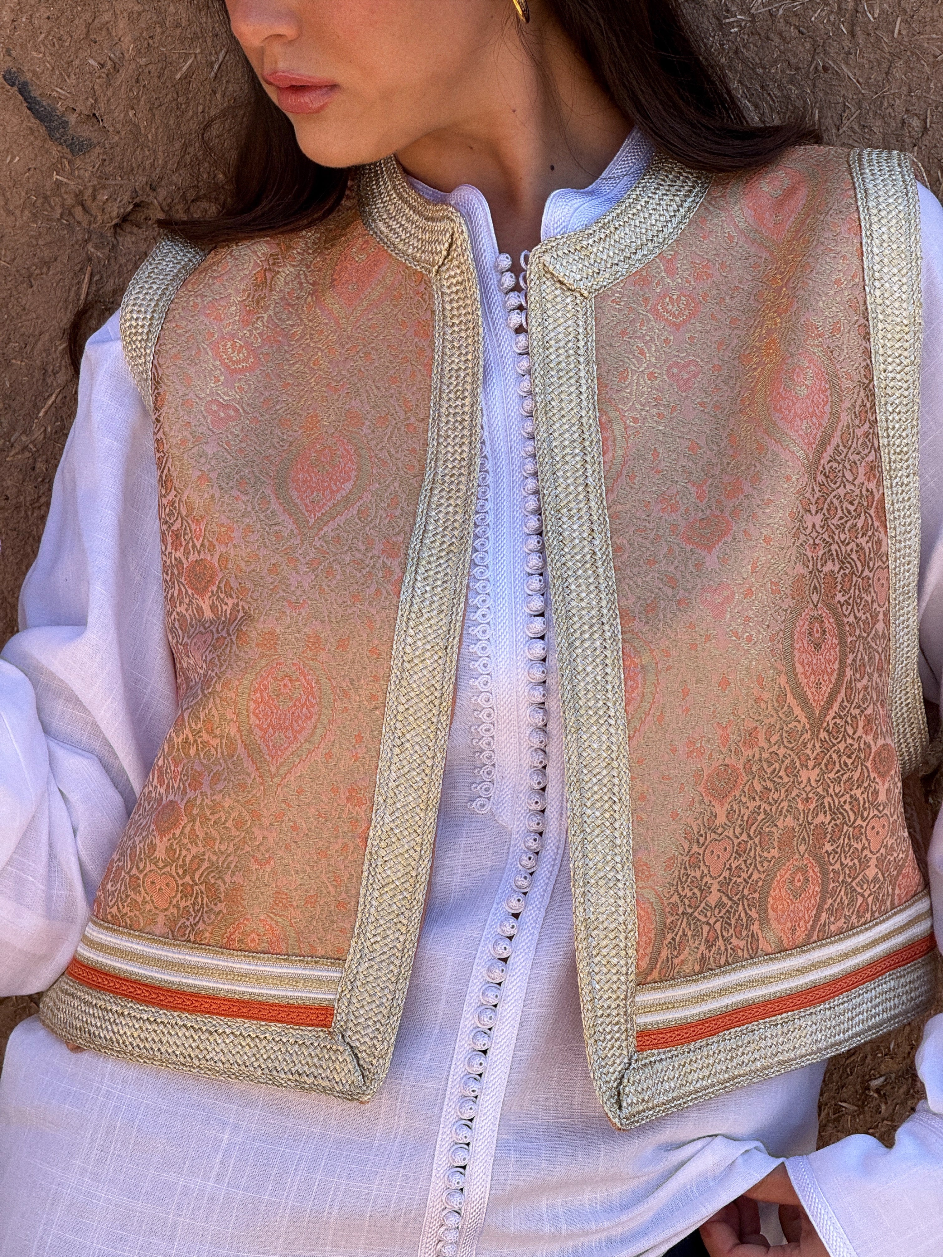 RIDA SILK BROCADE GILET