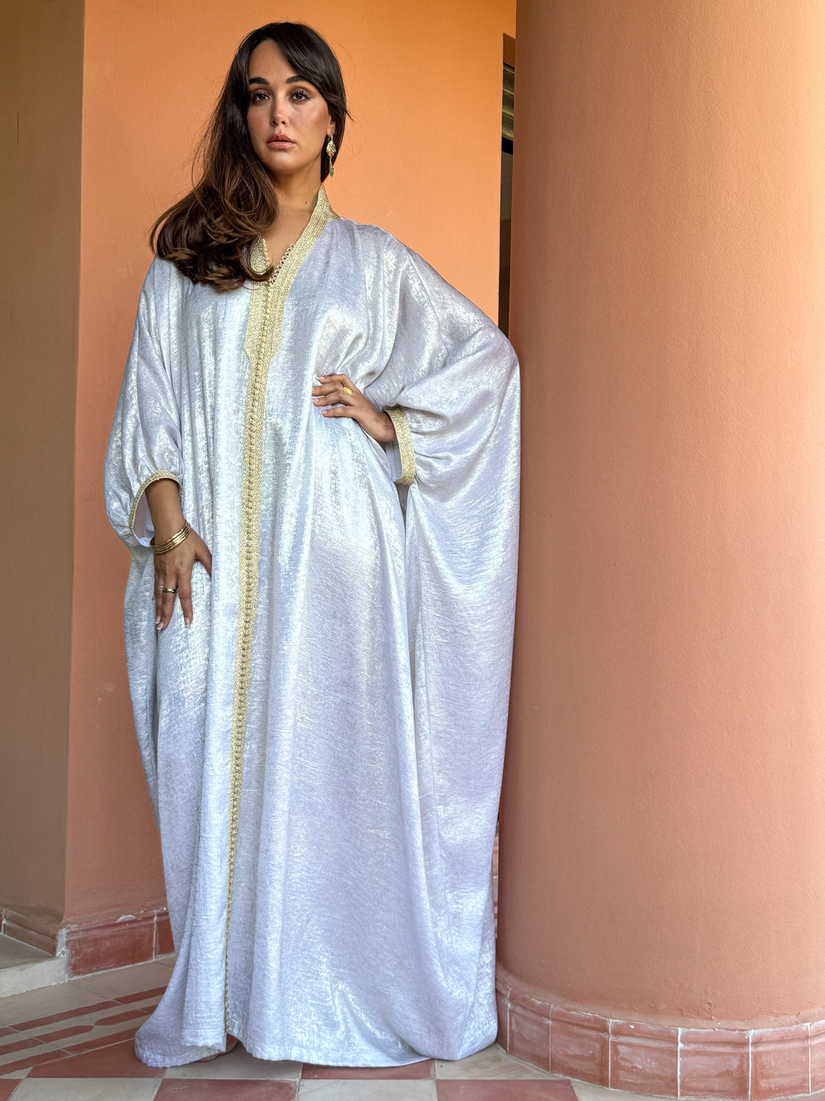 Noof Oversized Shimmering Crepe Kaftan by Moroccan Touch