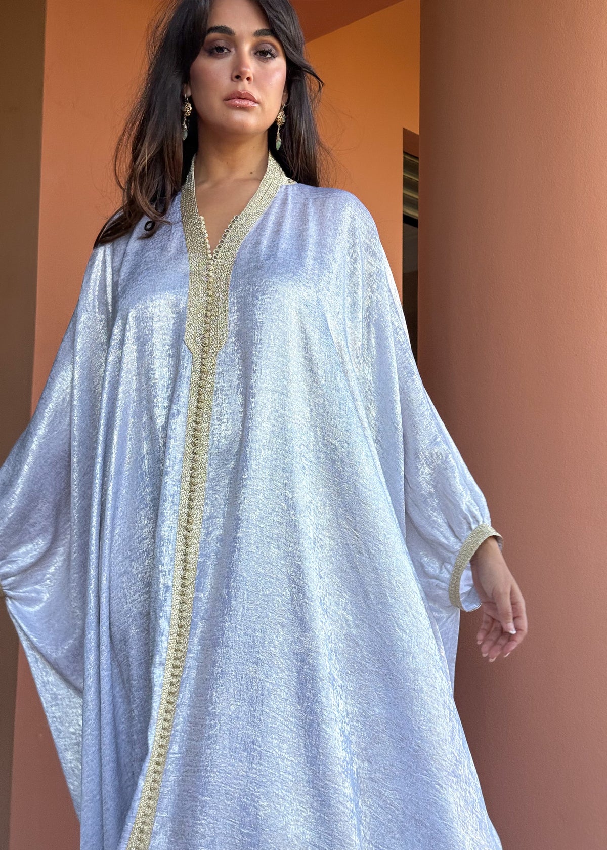 Noof Oversized Shimmering Crepe Kaftan by Moroccan Touch