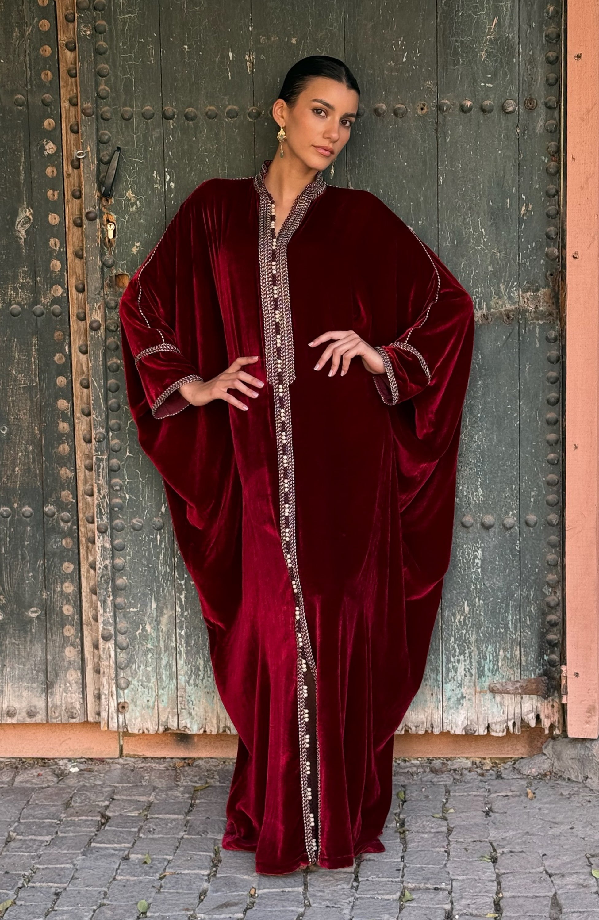 RACHIDA OVERSIZED VELVET KAFTAN