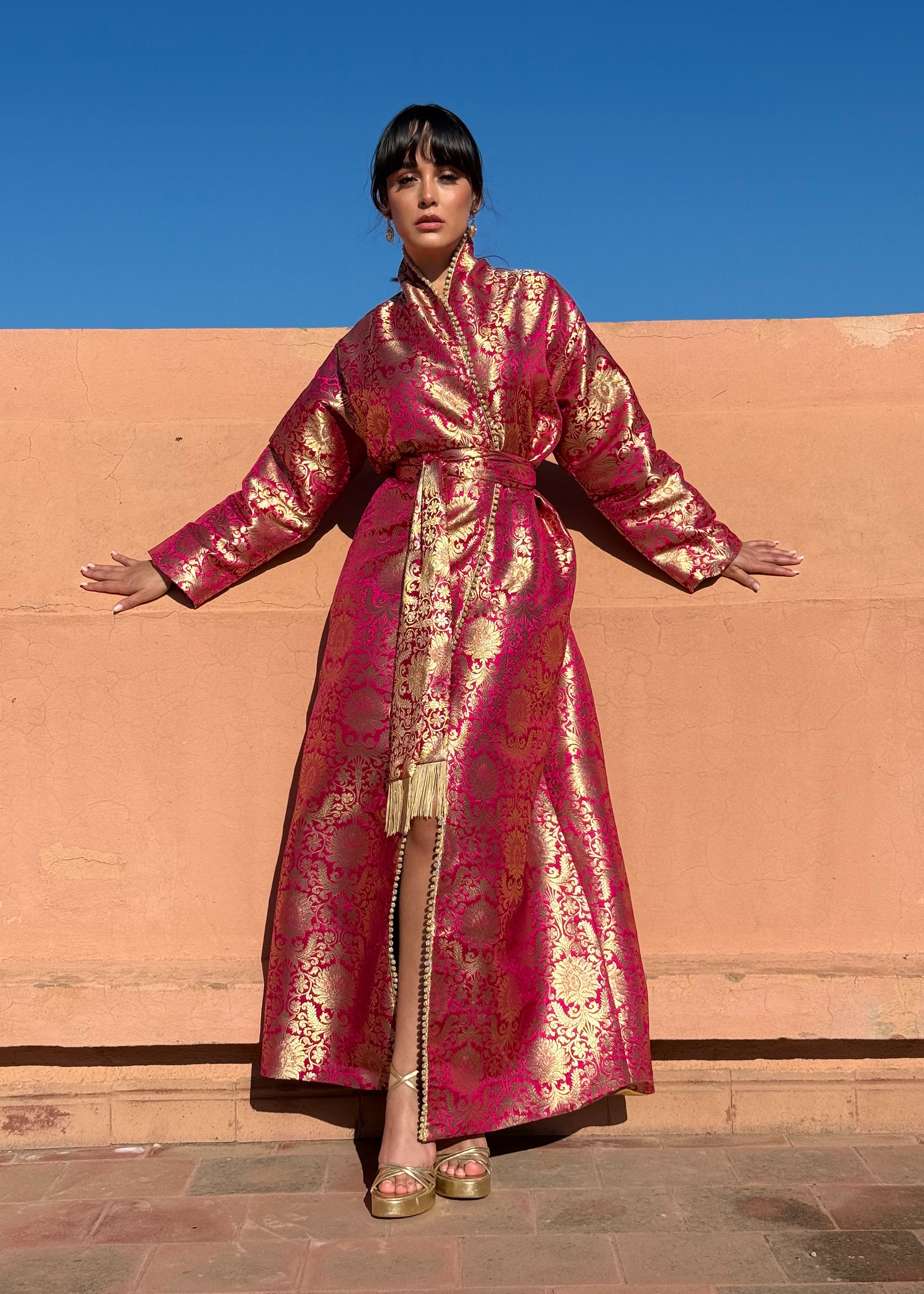 AMAR SILK BROCADE KAFTAN KIMONO