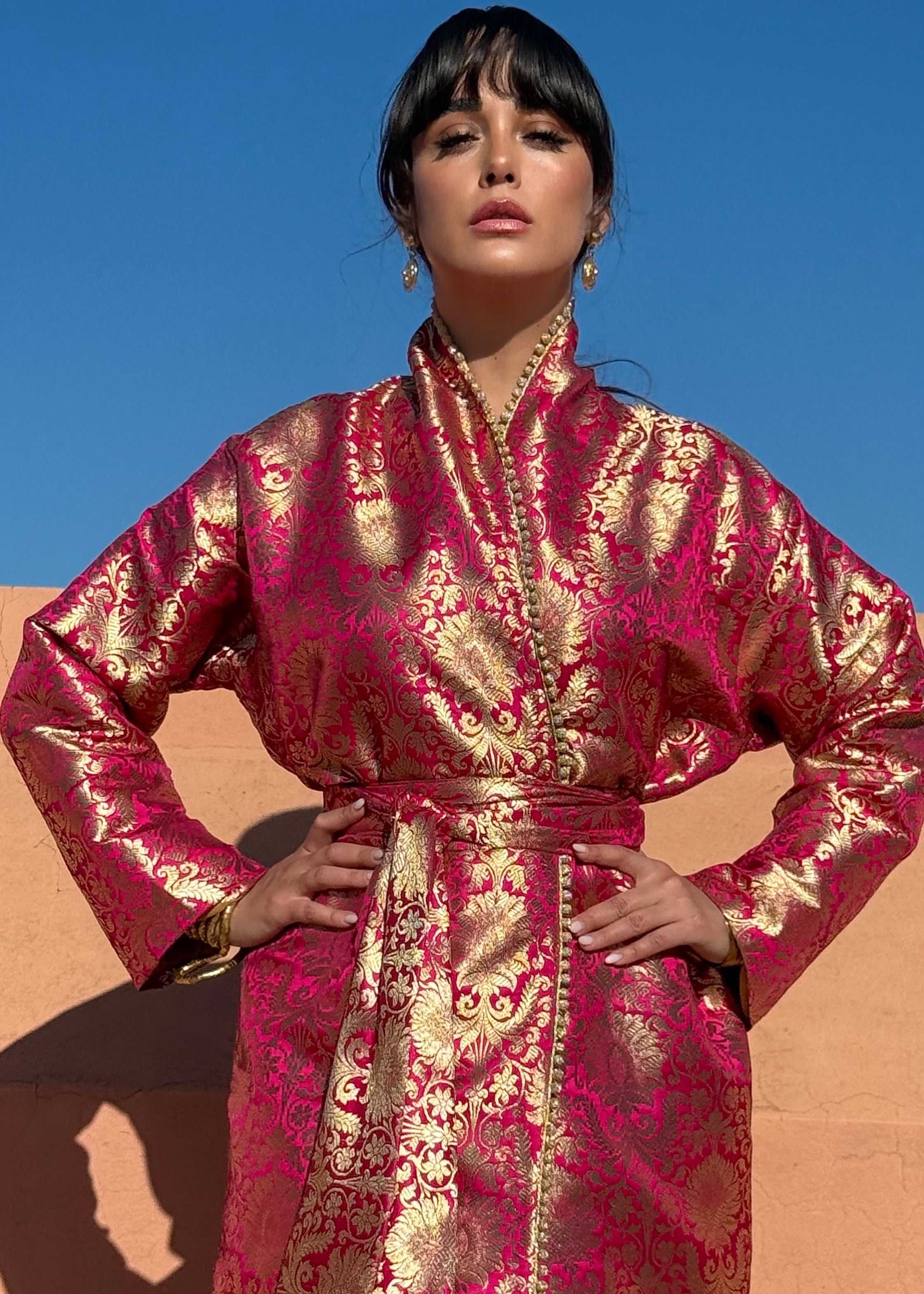 AMAR SILK BROCADE KAFTAN KIMONO
