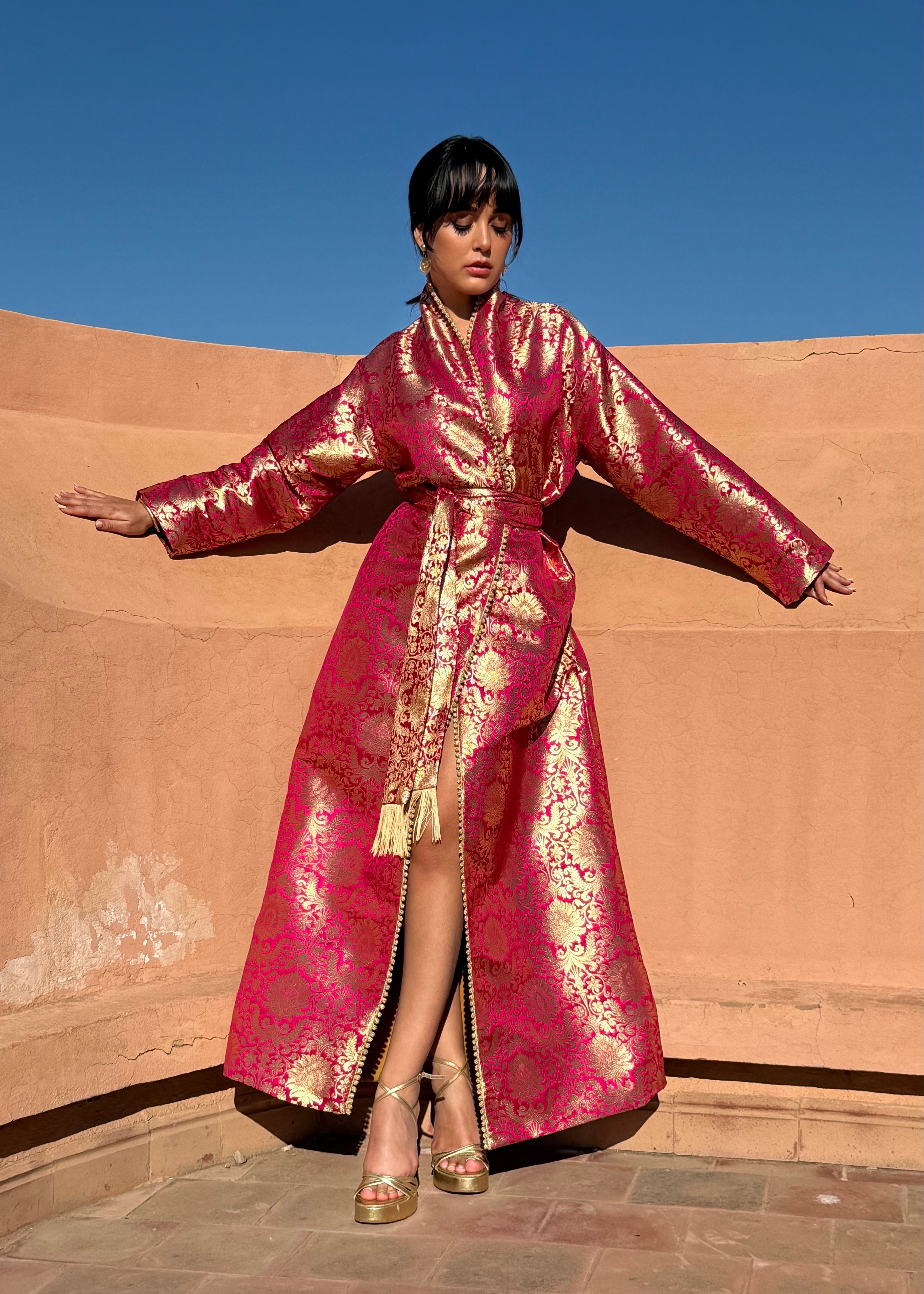 AMAR SILK BROCADE KAFTAN KIMONO