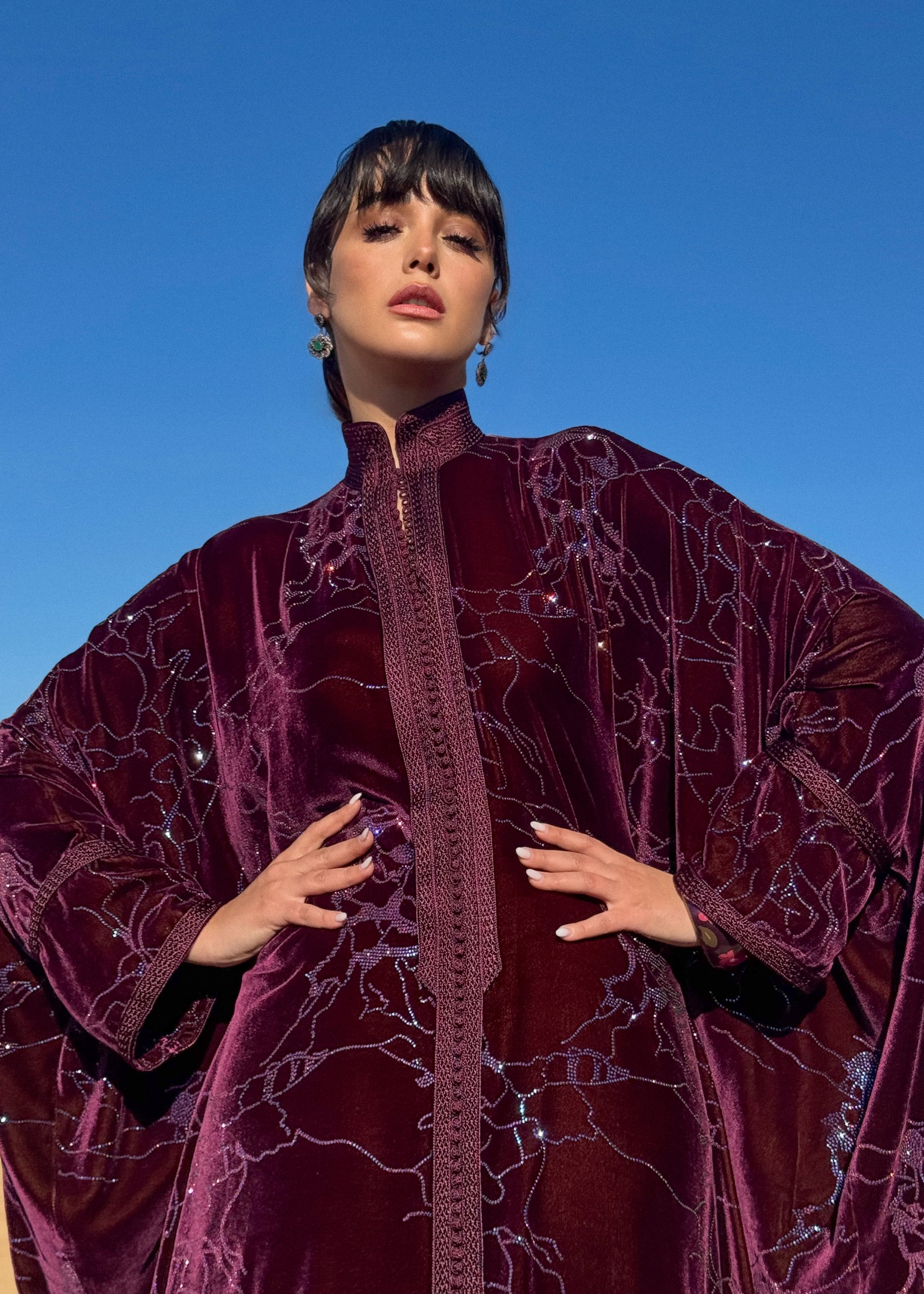 DONNA SILK VELVET KAFTAN