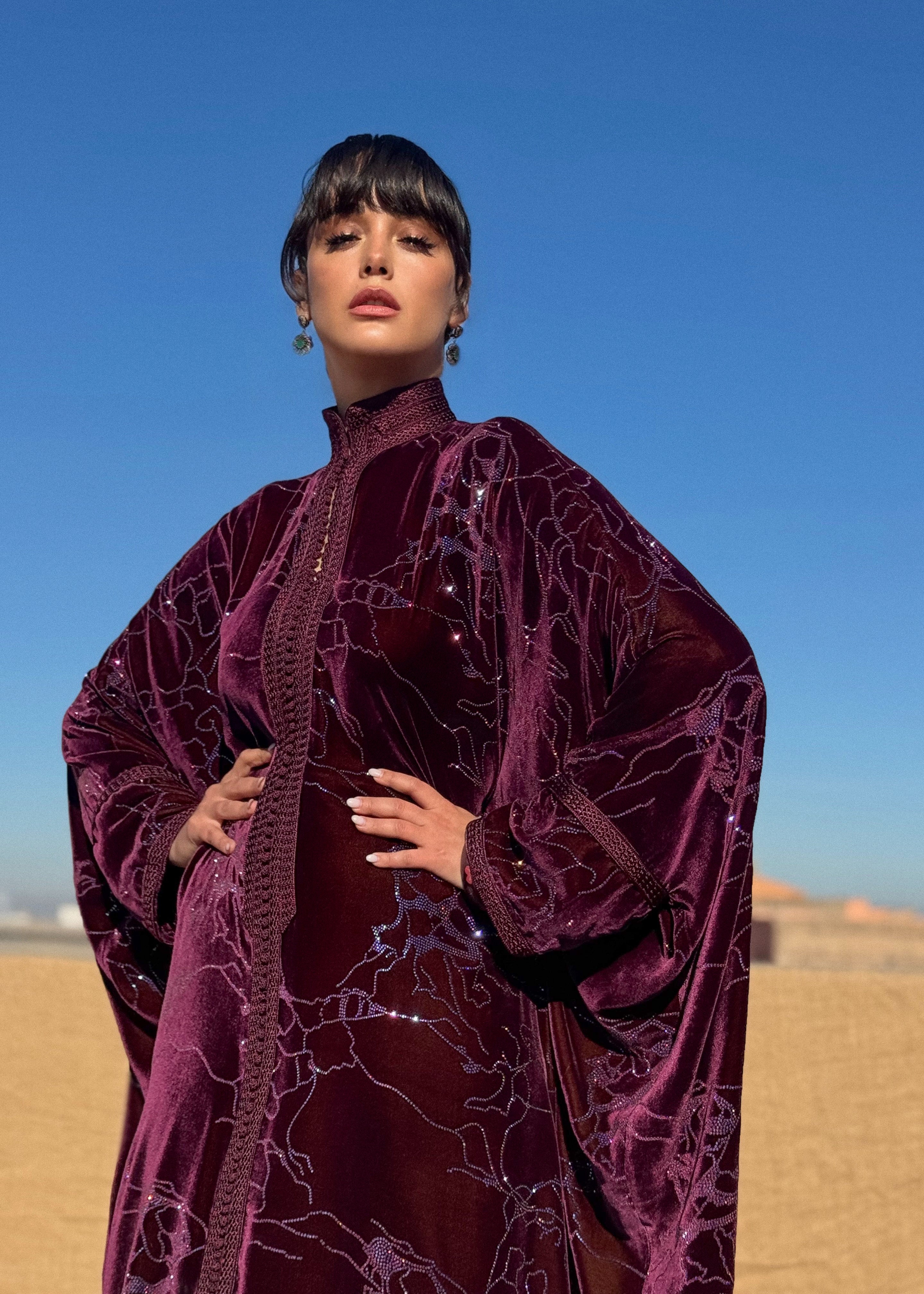 DONNA SILK VELVET KAFTAN