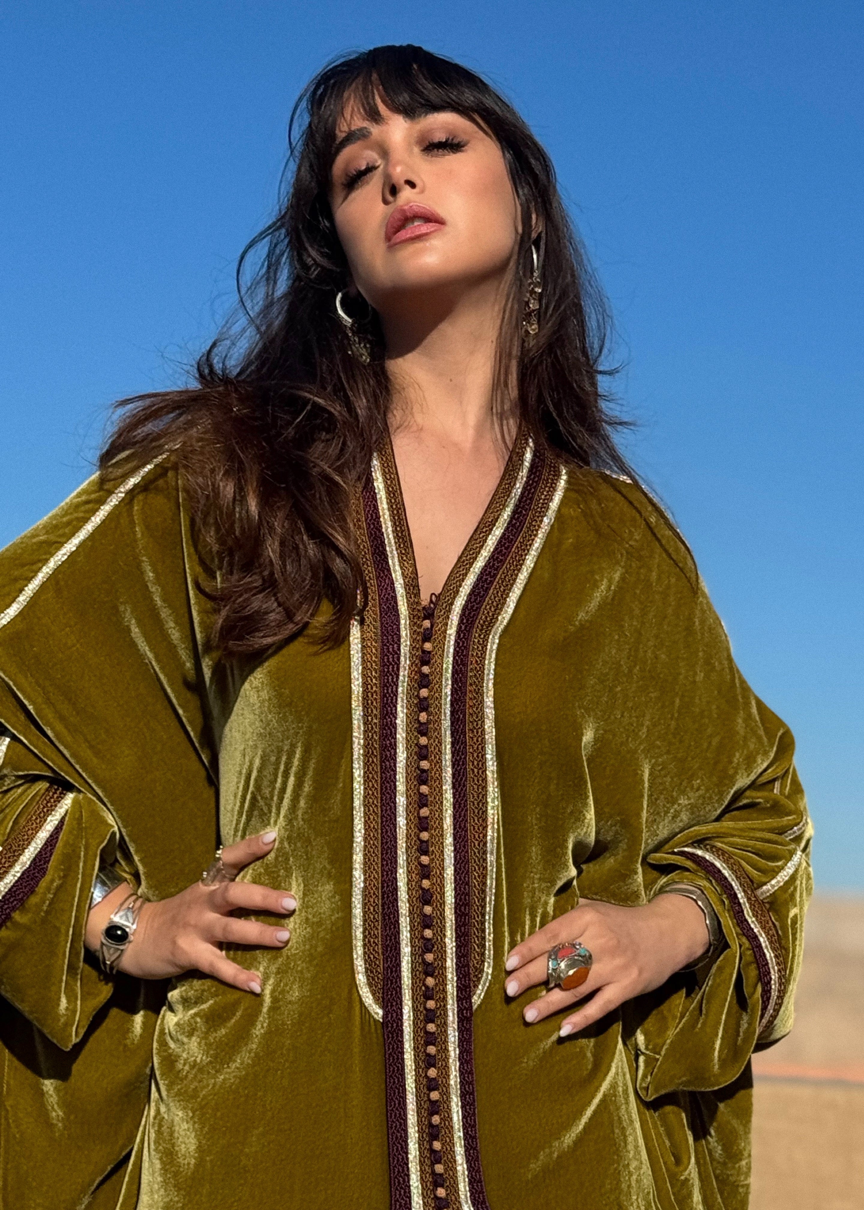 NAILA SILK VELVET KAFTAN