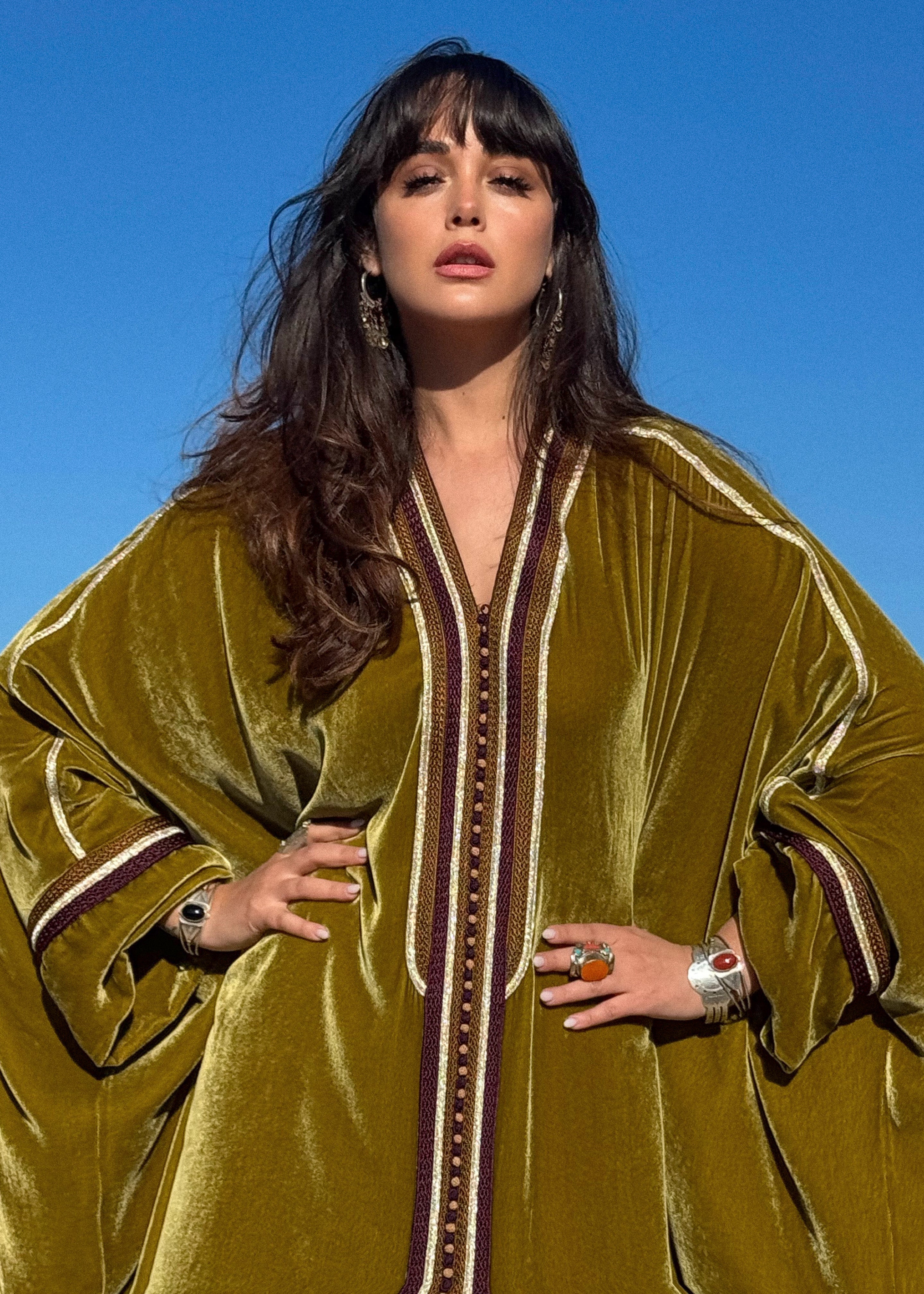 NAILA SILK VELVET KAFTAN