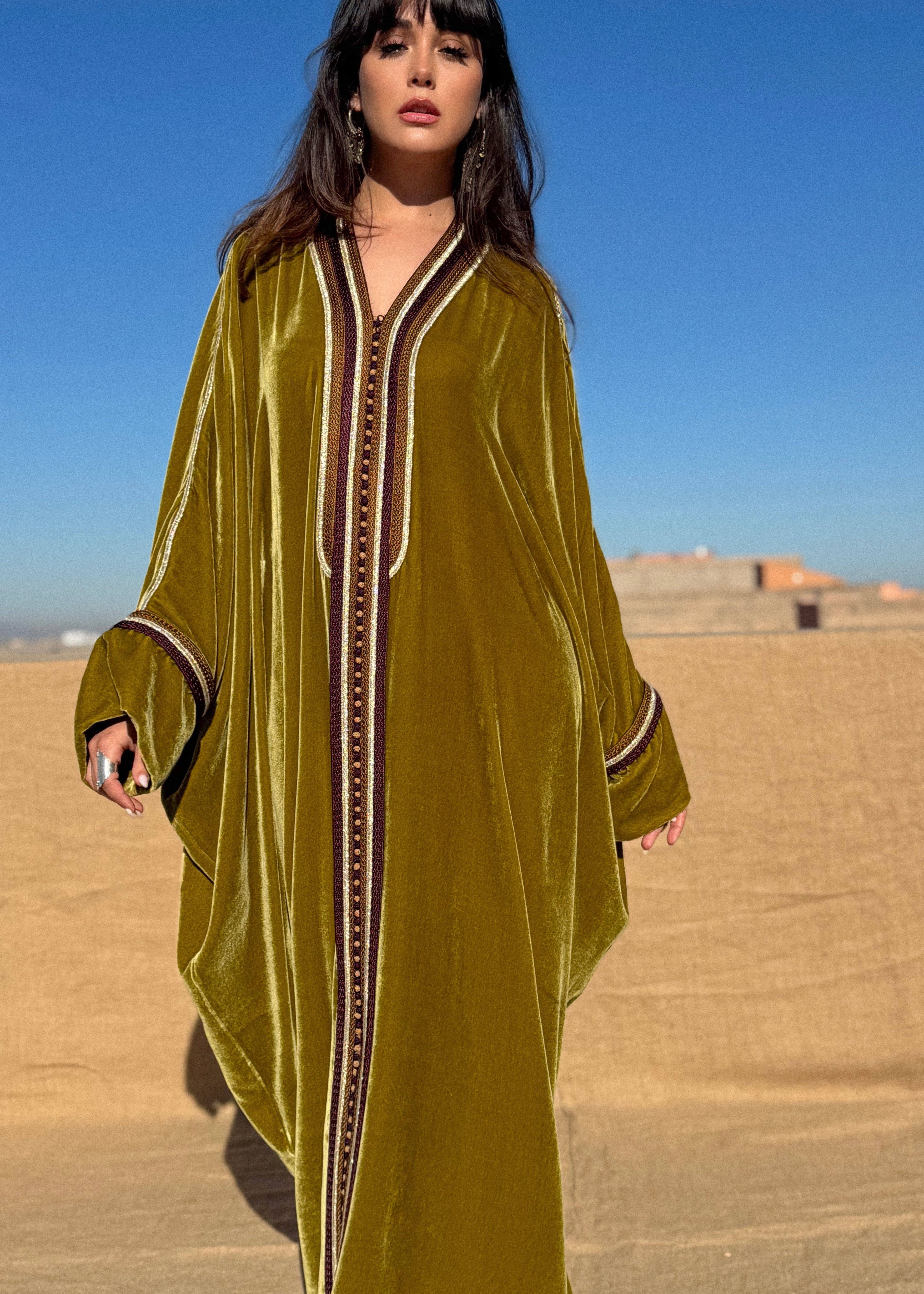 NAILA SILK VELVET KAFTAN