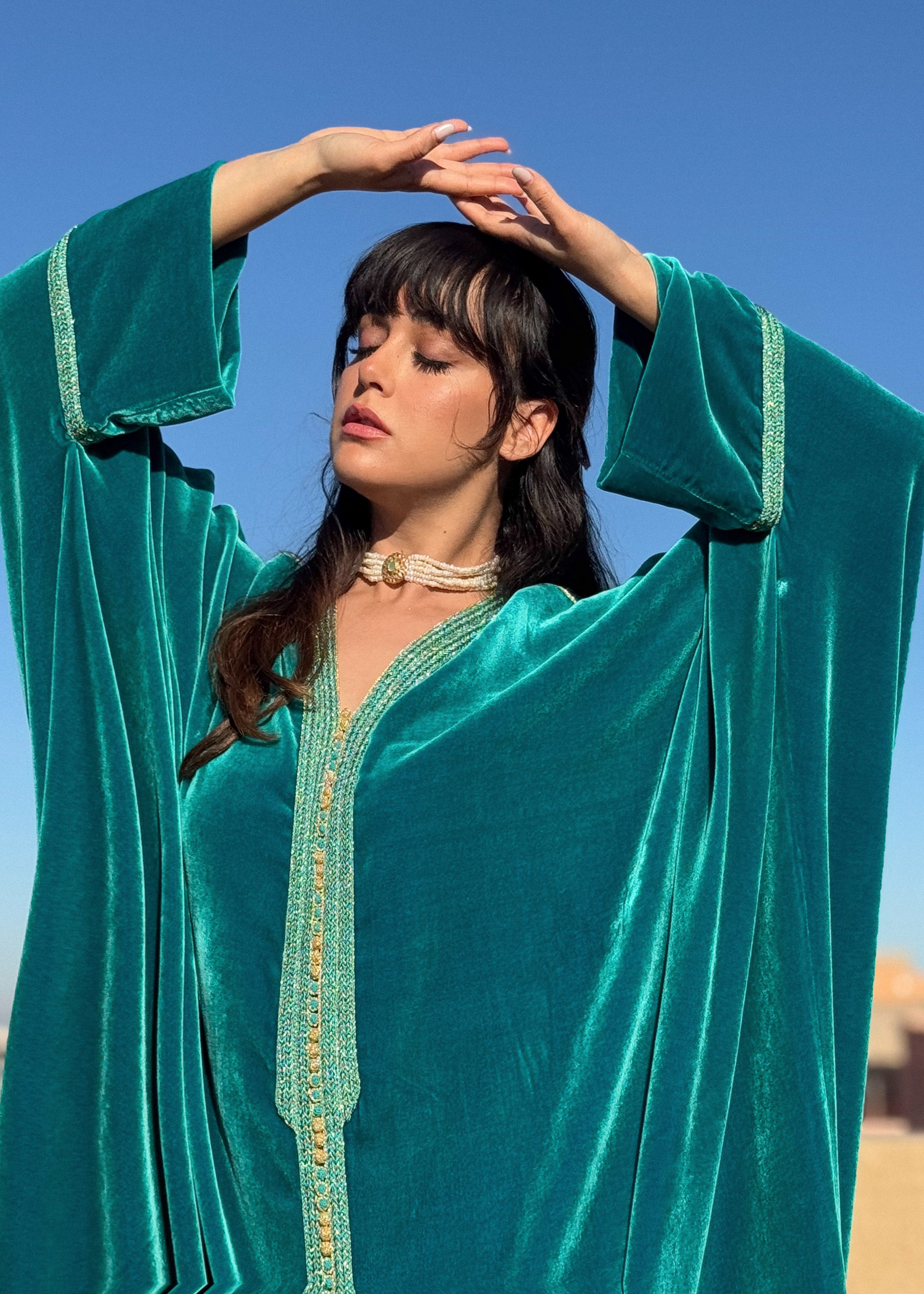 FAWAZ SILK VELVET KAFTAN