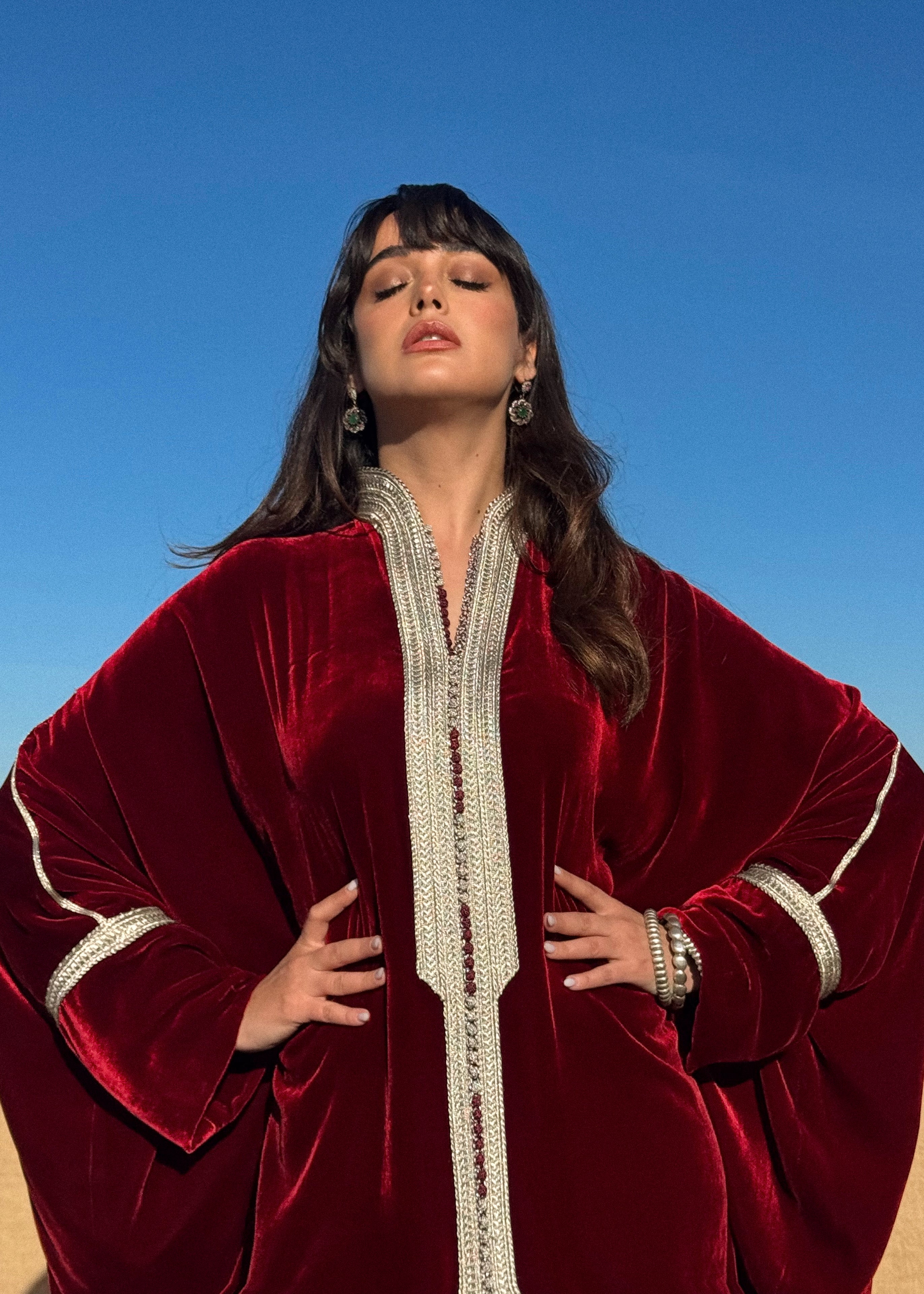 SHAHAD SILK VELVET KAFTAN