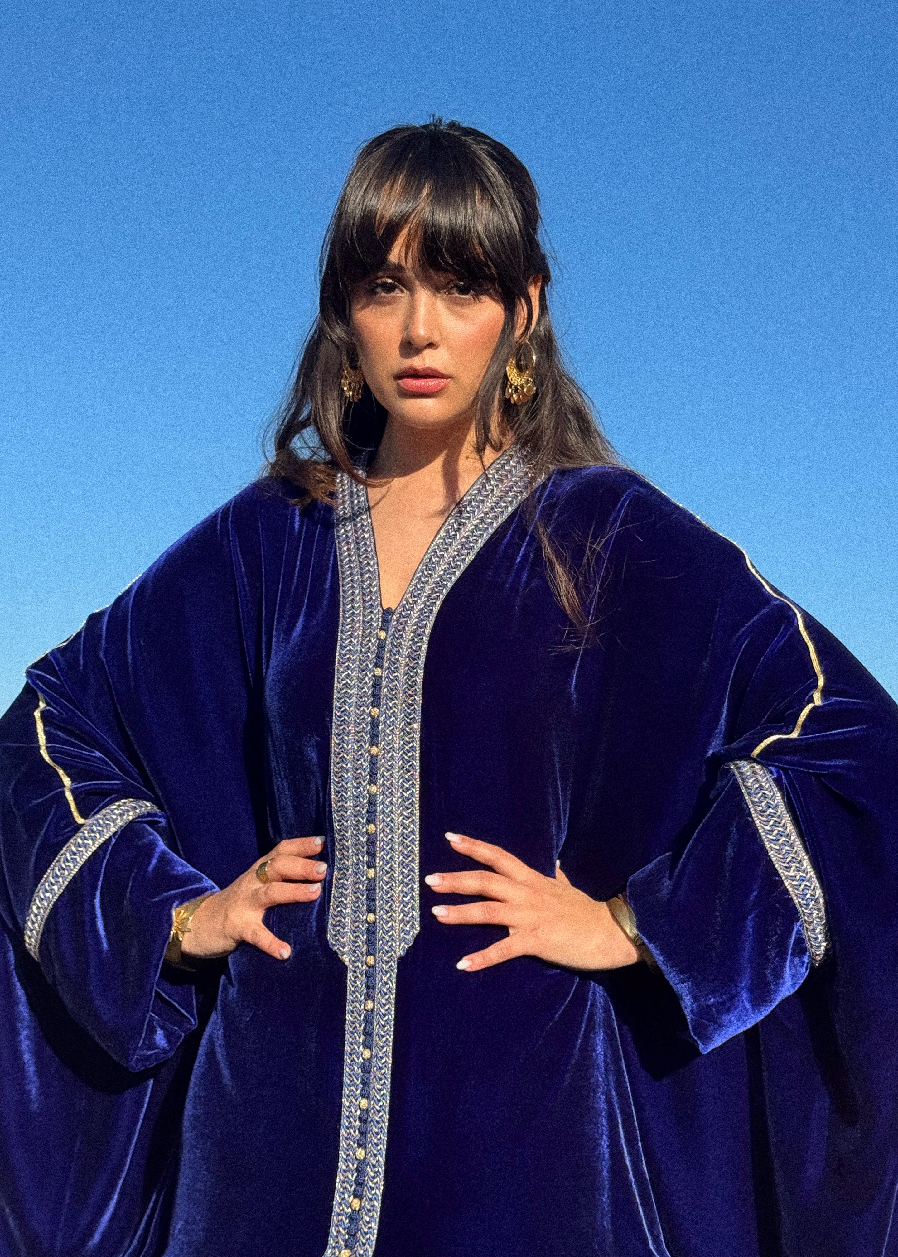 LATIFA SILK VELVET KAFTAN