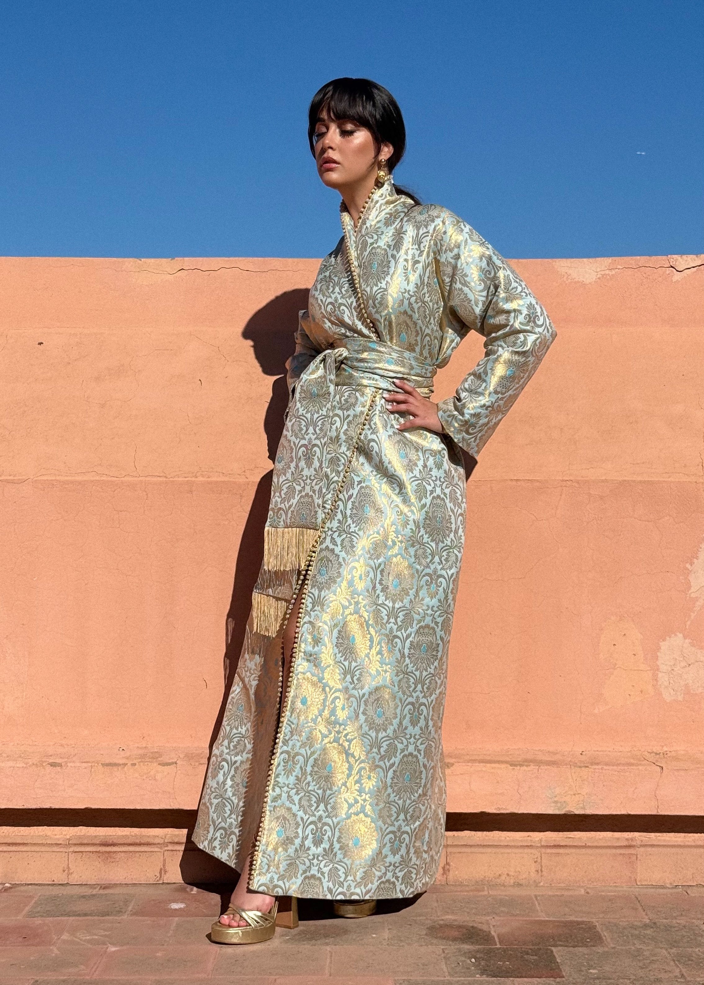 MAHA SILK BROCADE KAFTAN KIMONO