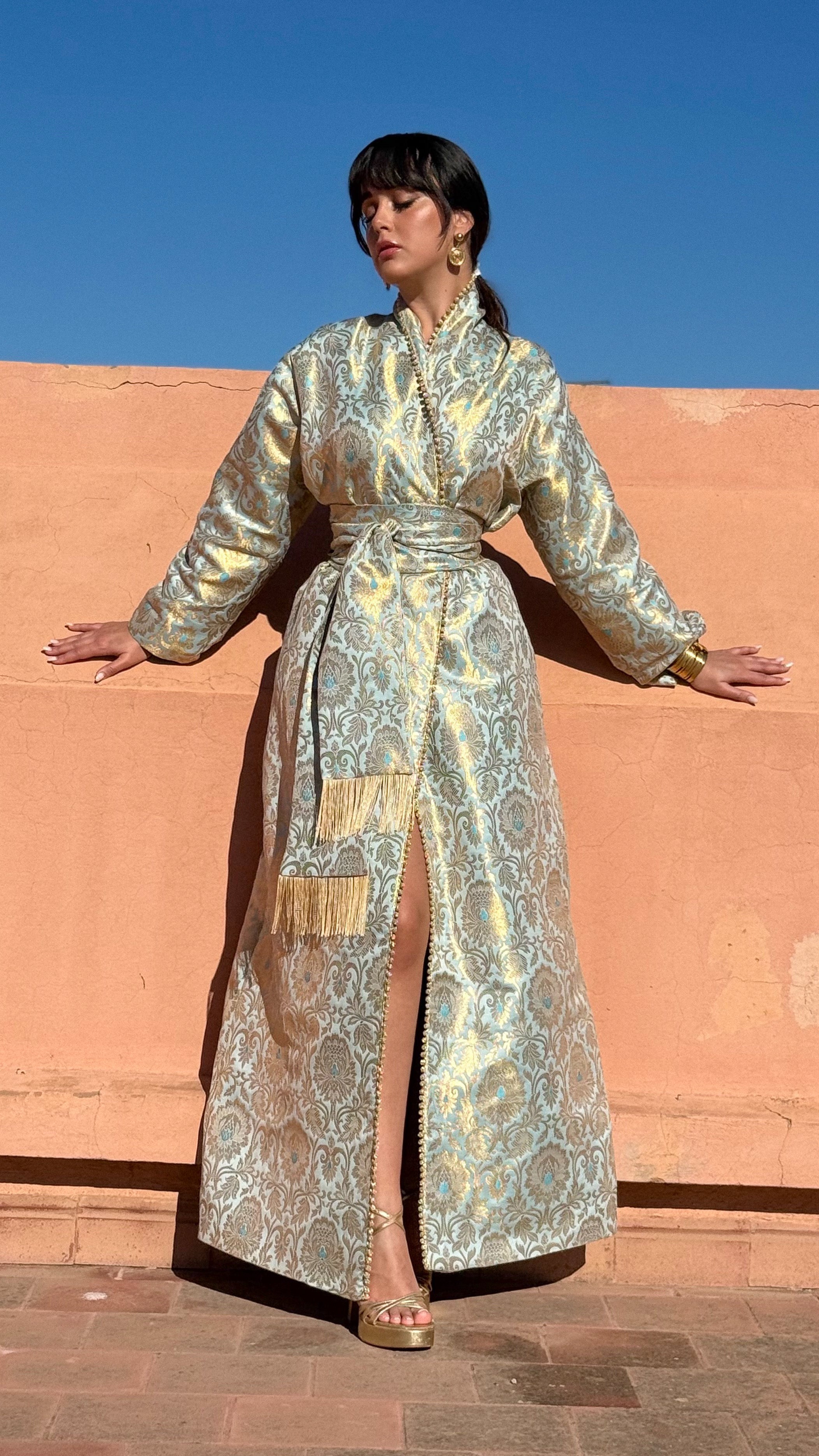 MAHA SILK BROCADE KAFTAN KIMONO