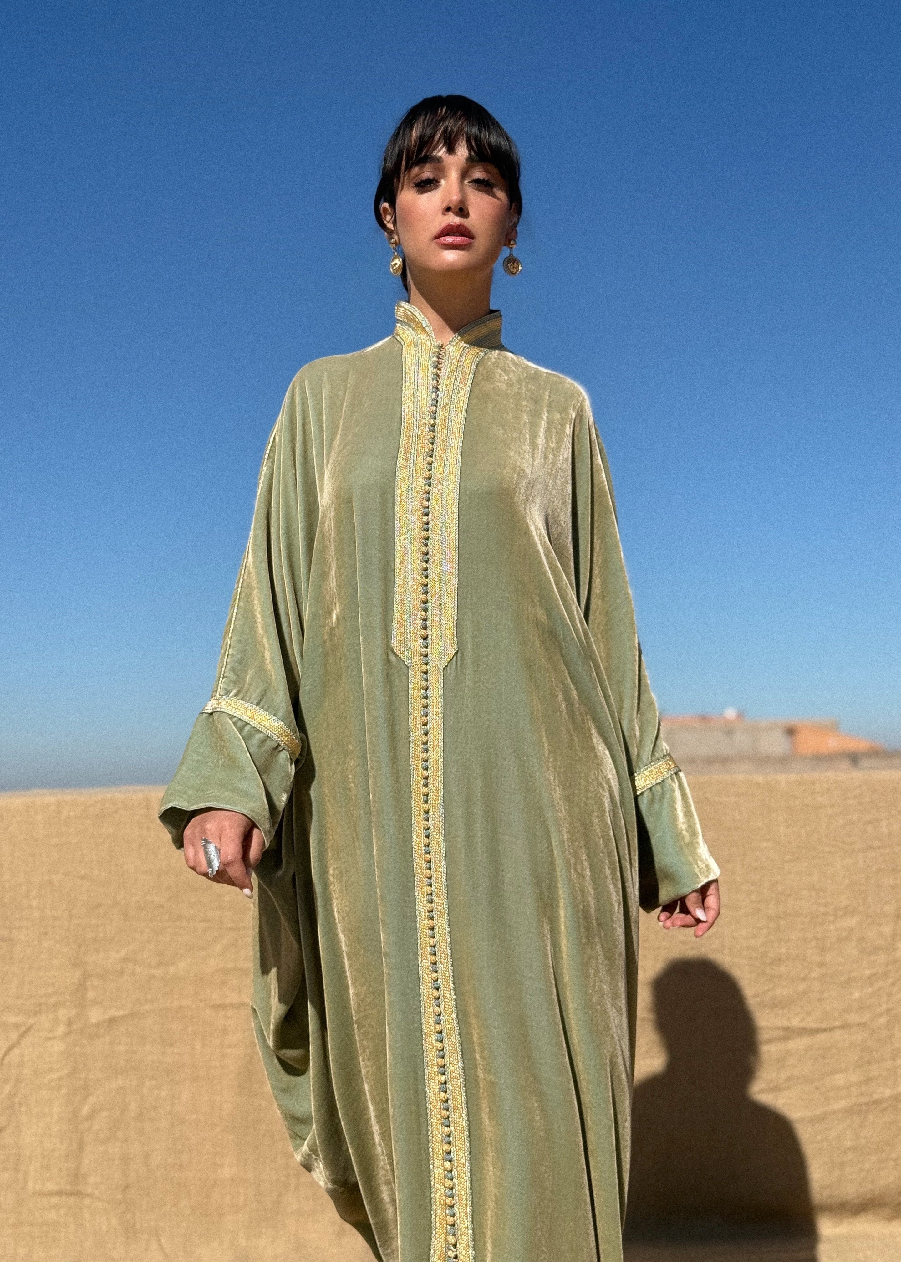 ABEER SILK VELVET KAFTAN