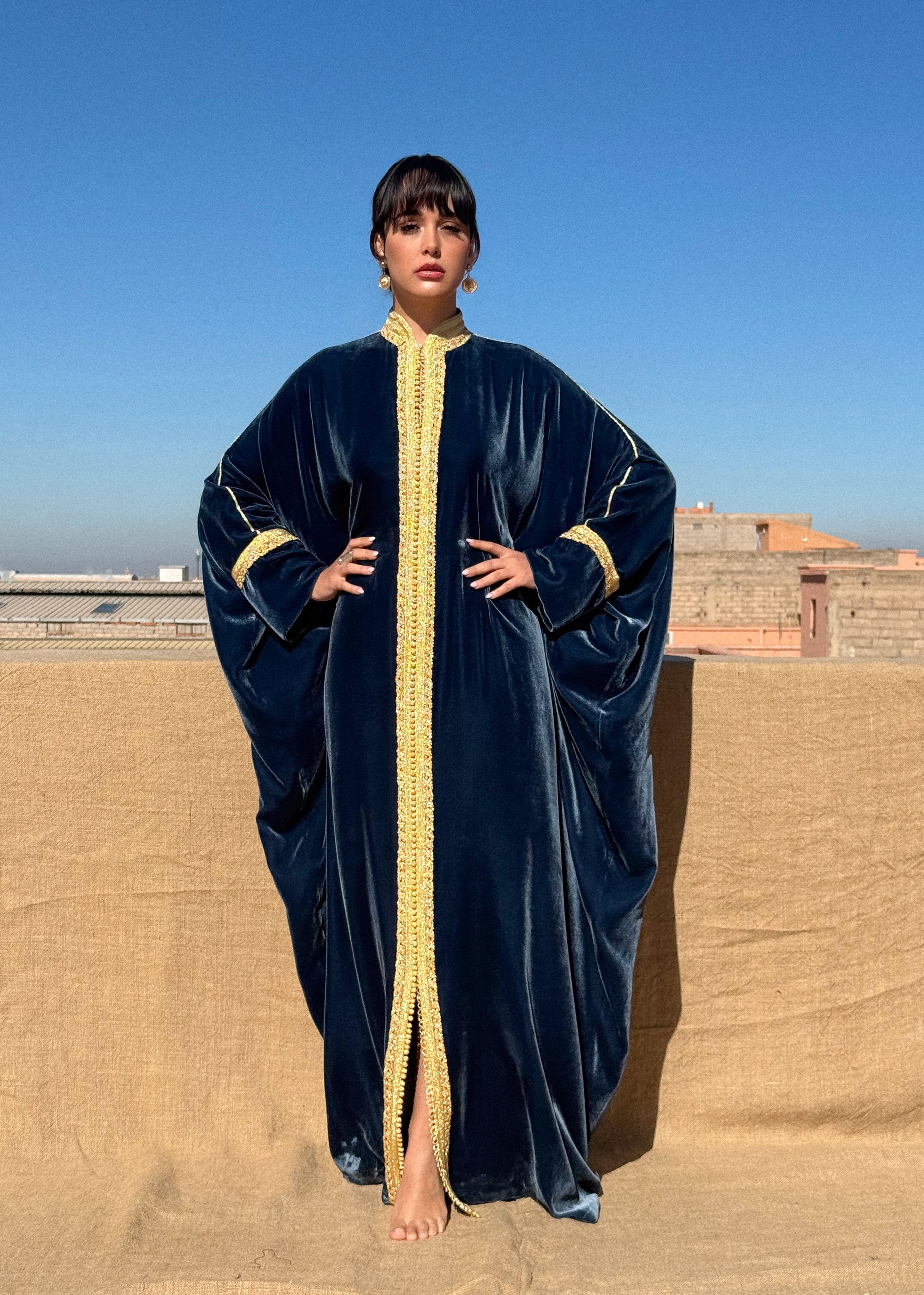 NABILA SILK VELVET KAFTAN