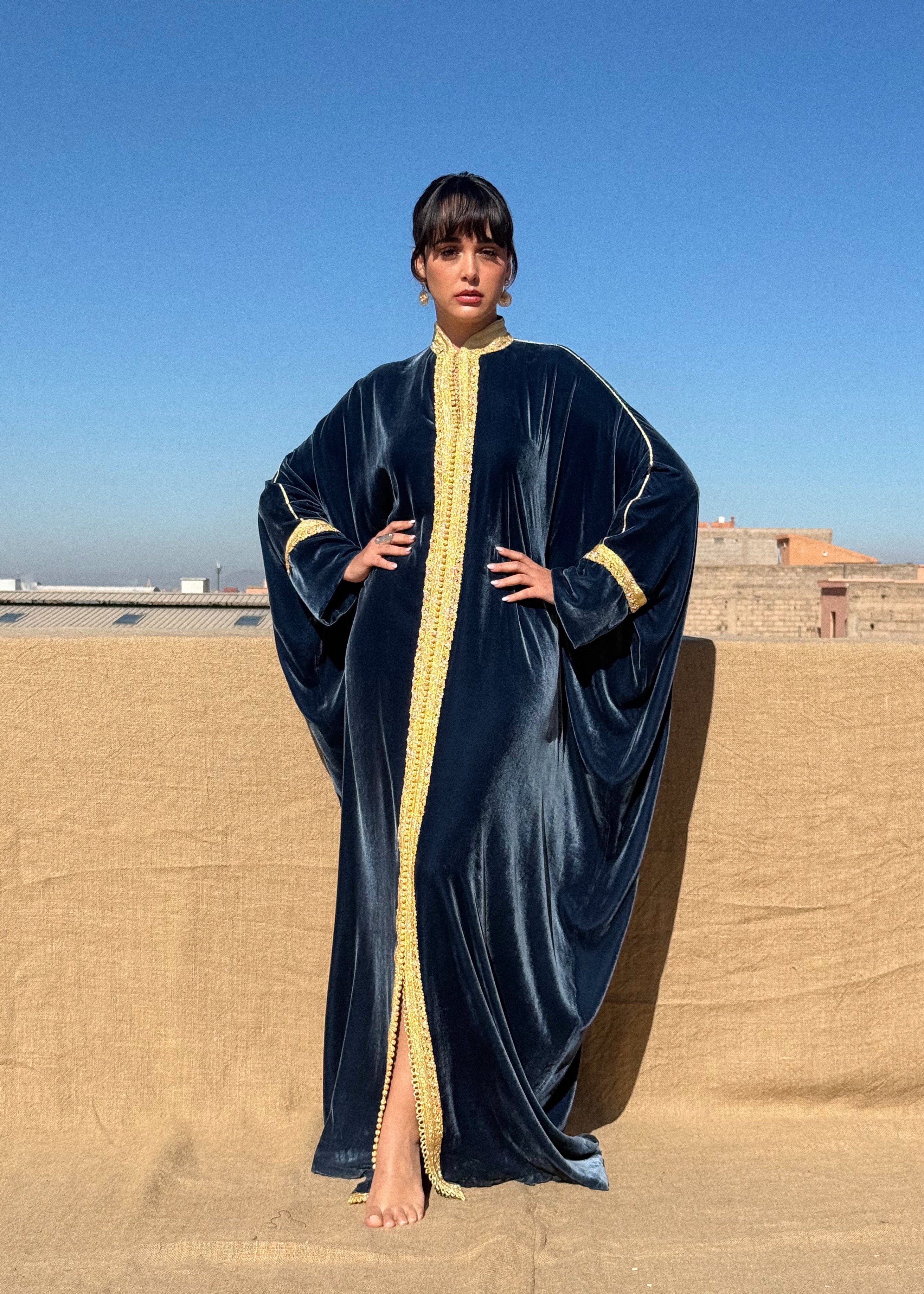 NABILA SILK VELVET KAFTAN
