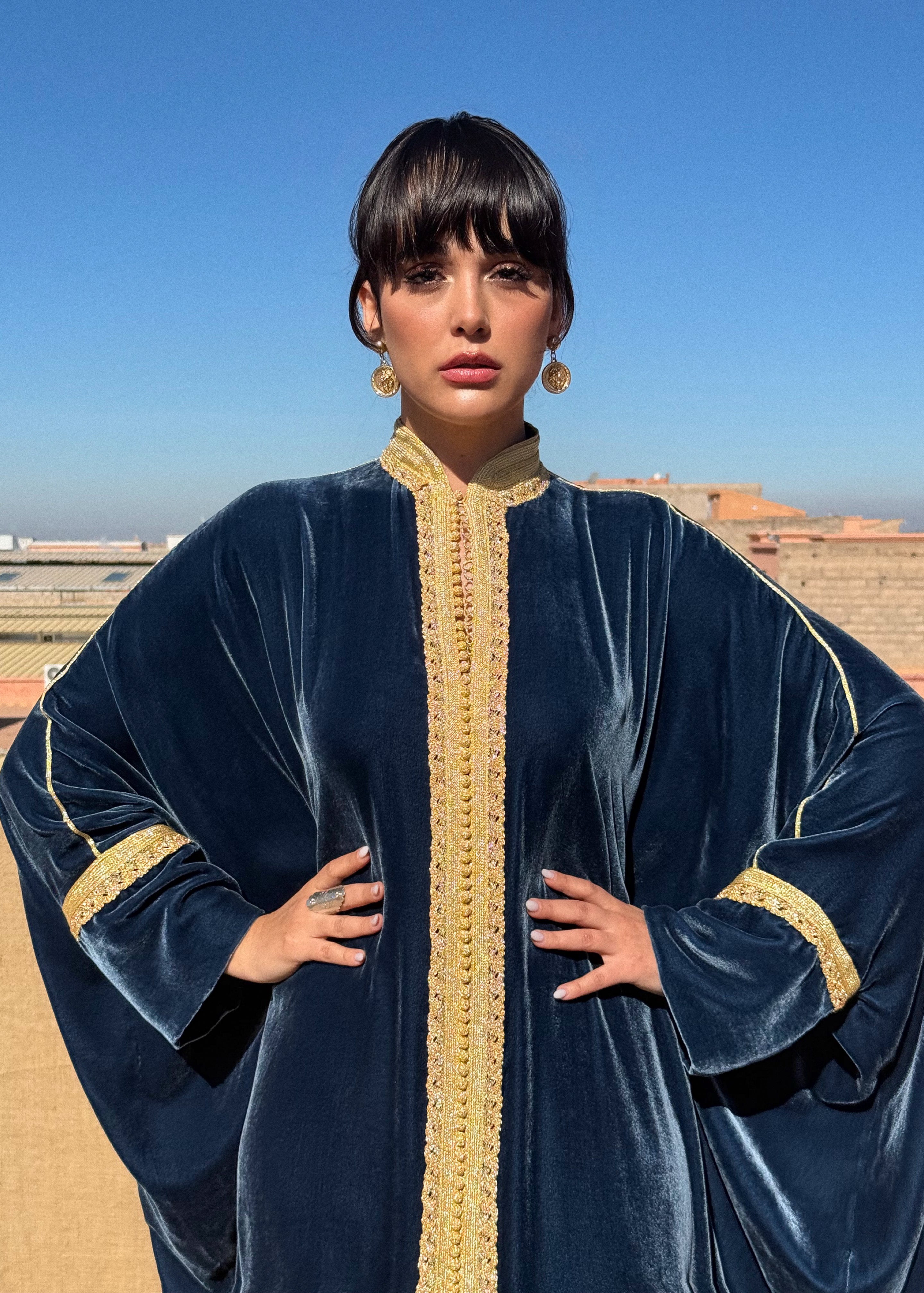 NABILA SILK VELVET KAFTAN