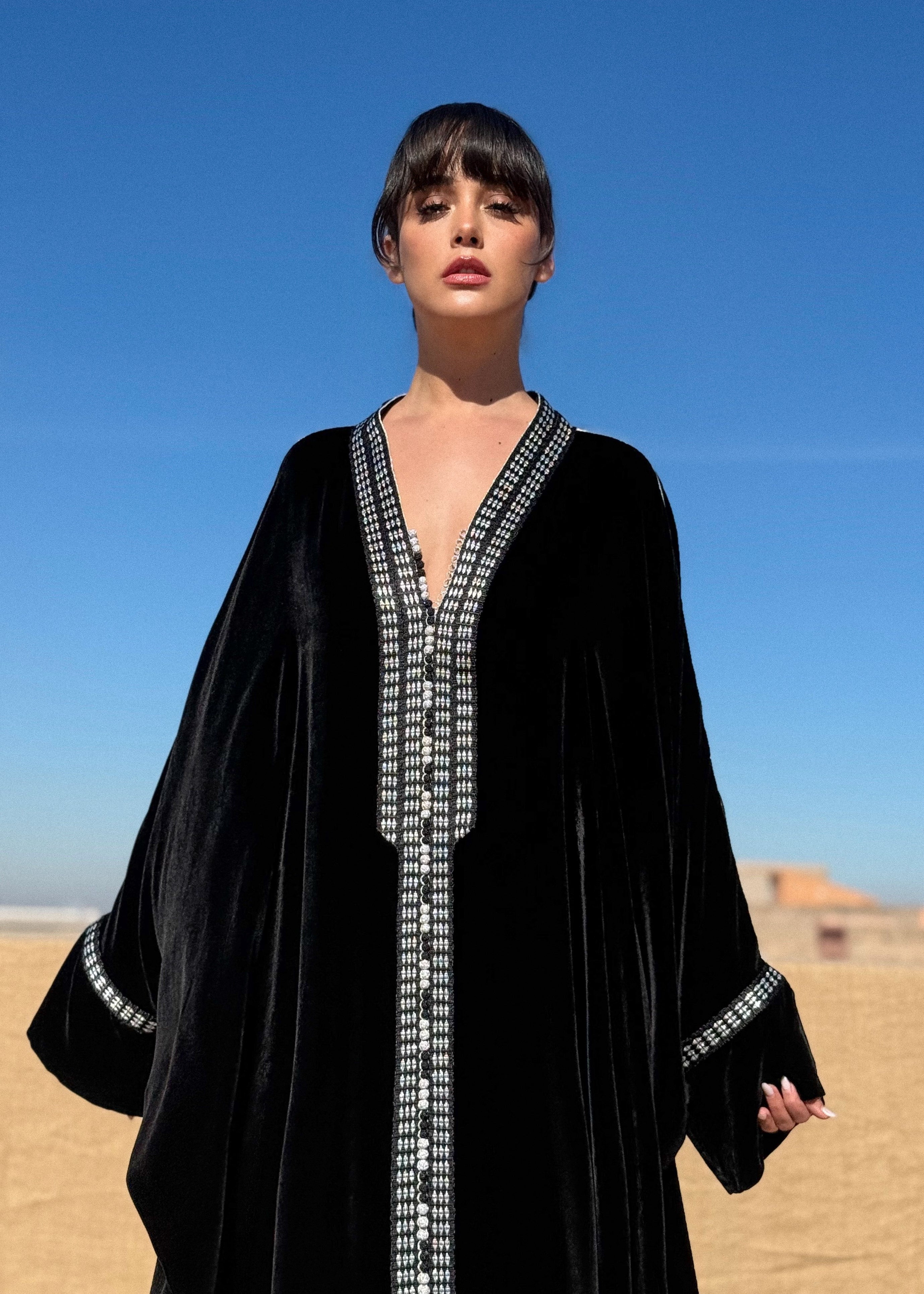 MARIA SILK VELVET KAFTAN