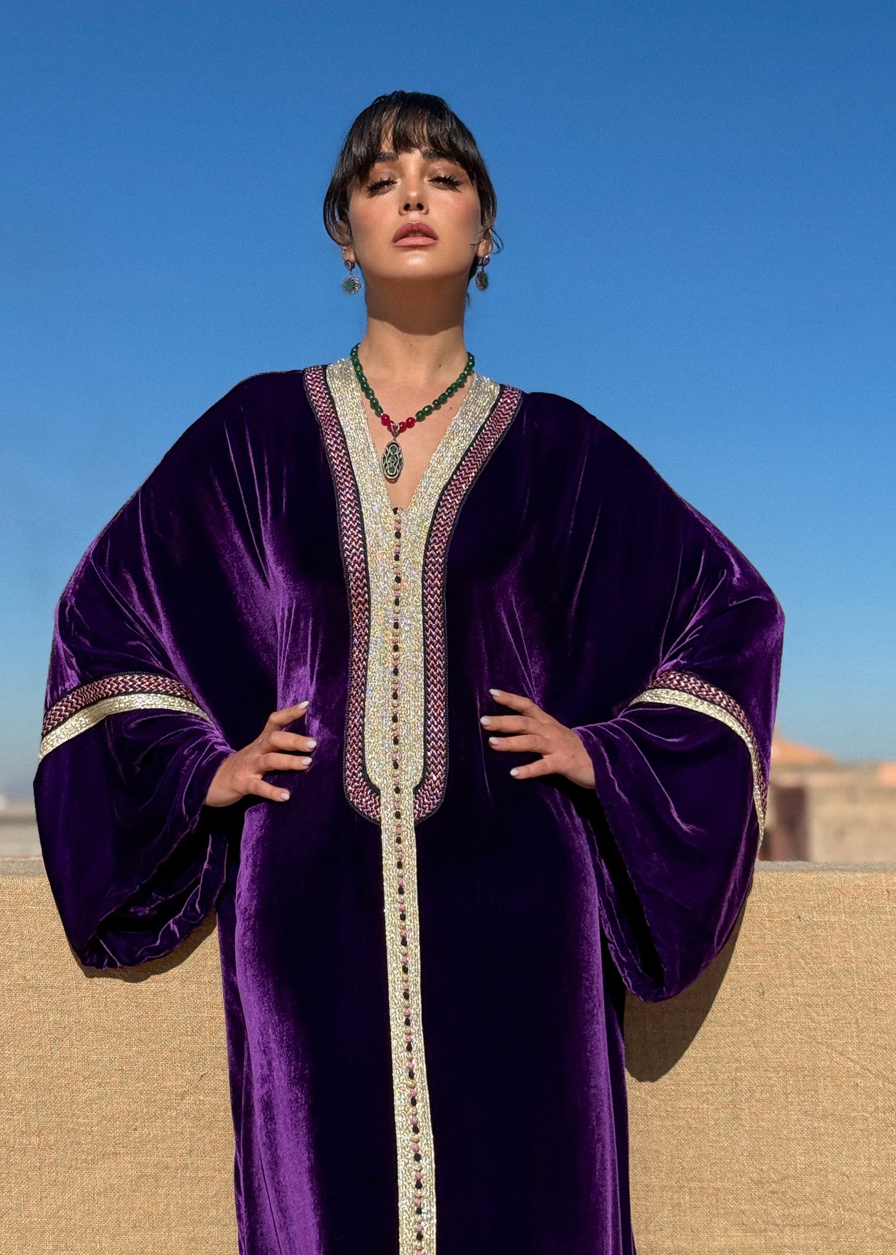 REHAM SILK VELVET KAFTAN