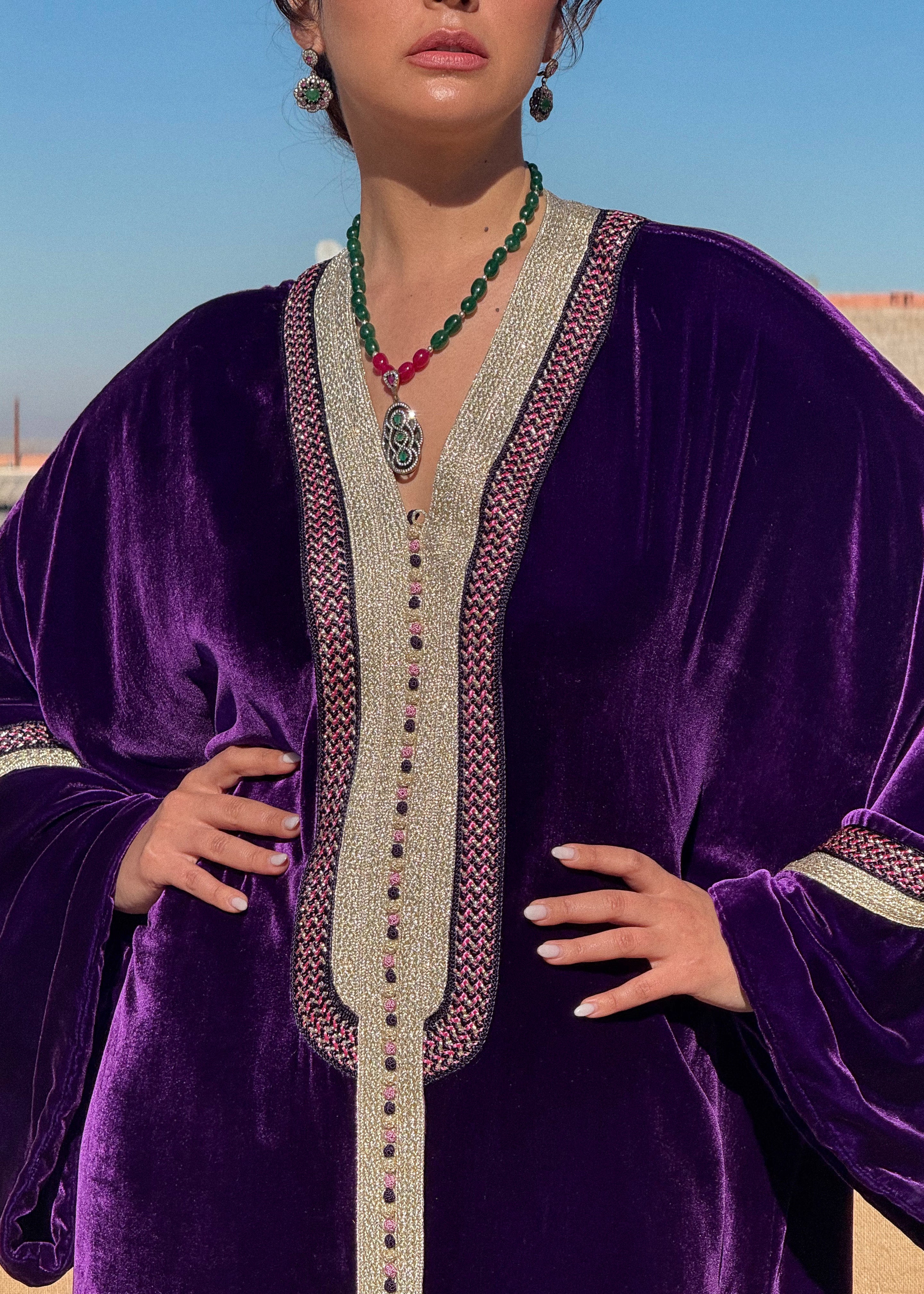 REHAM SILK VELVET KAFTAN