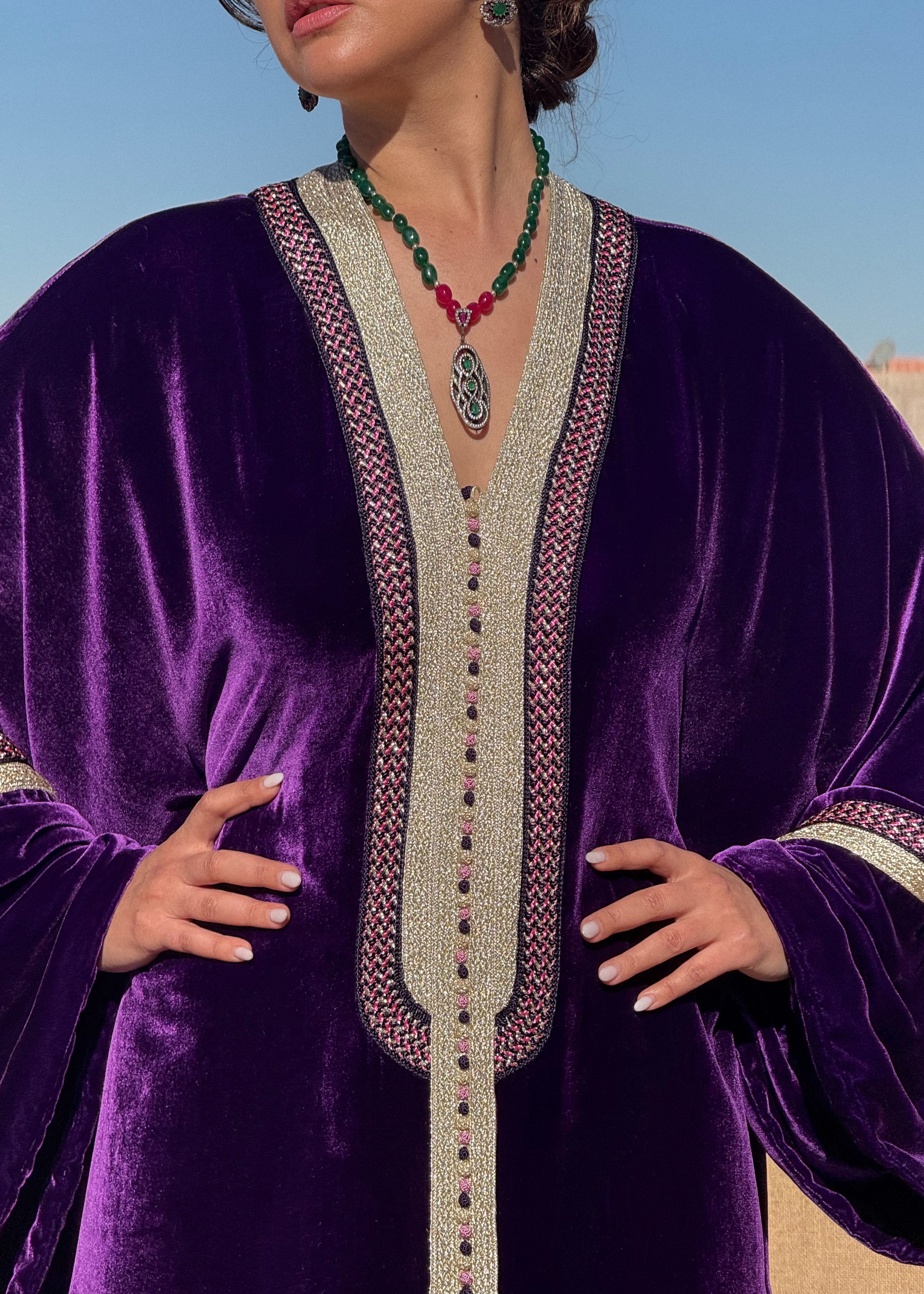 REHAM SILK VELVET KAFTAN