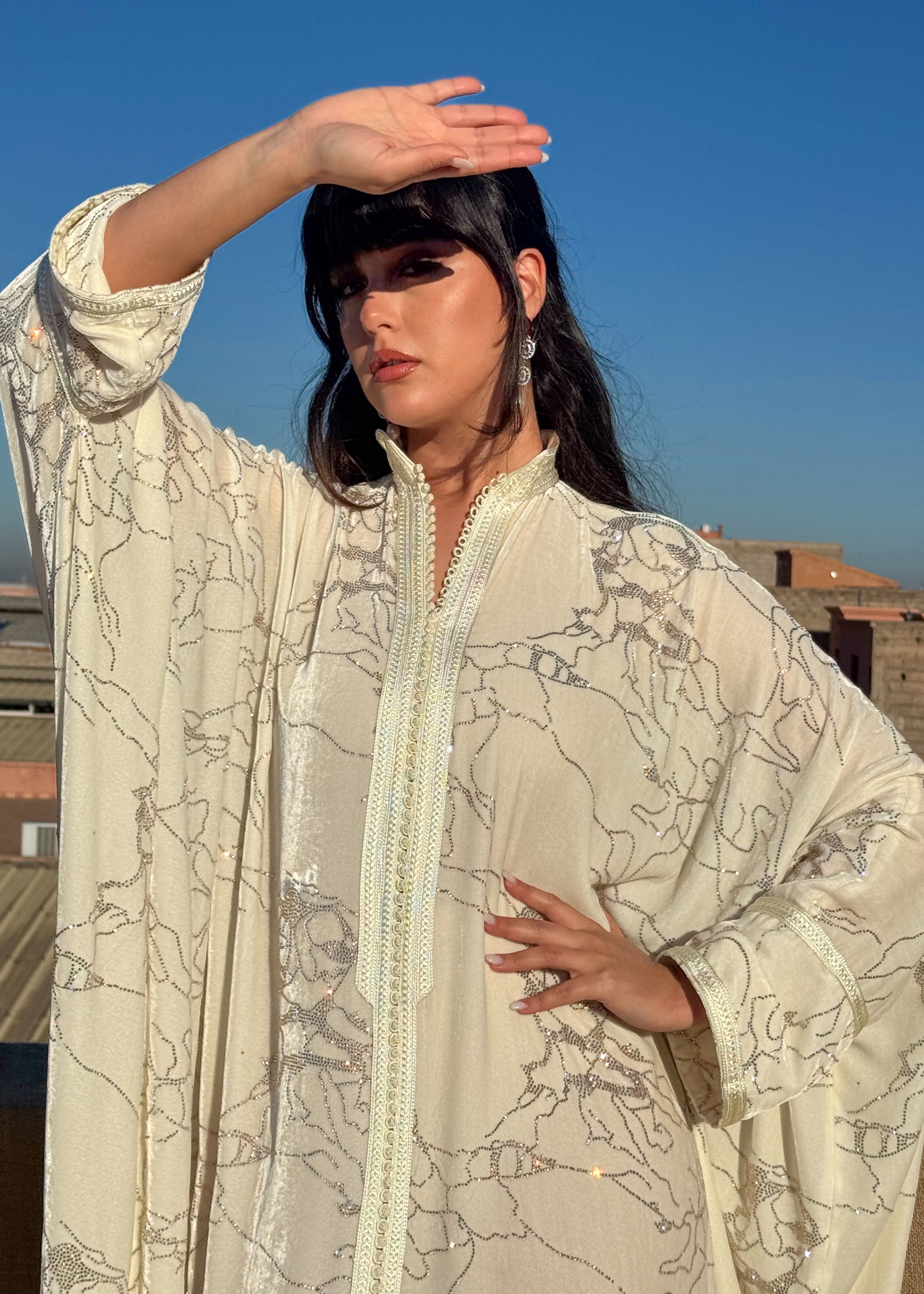 ELIJAH SILK VELVET KAFTAN