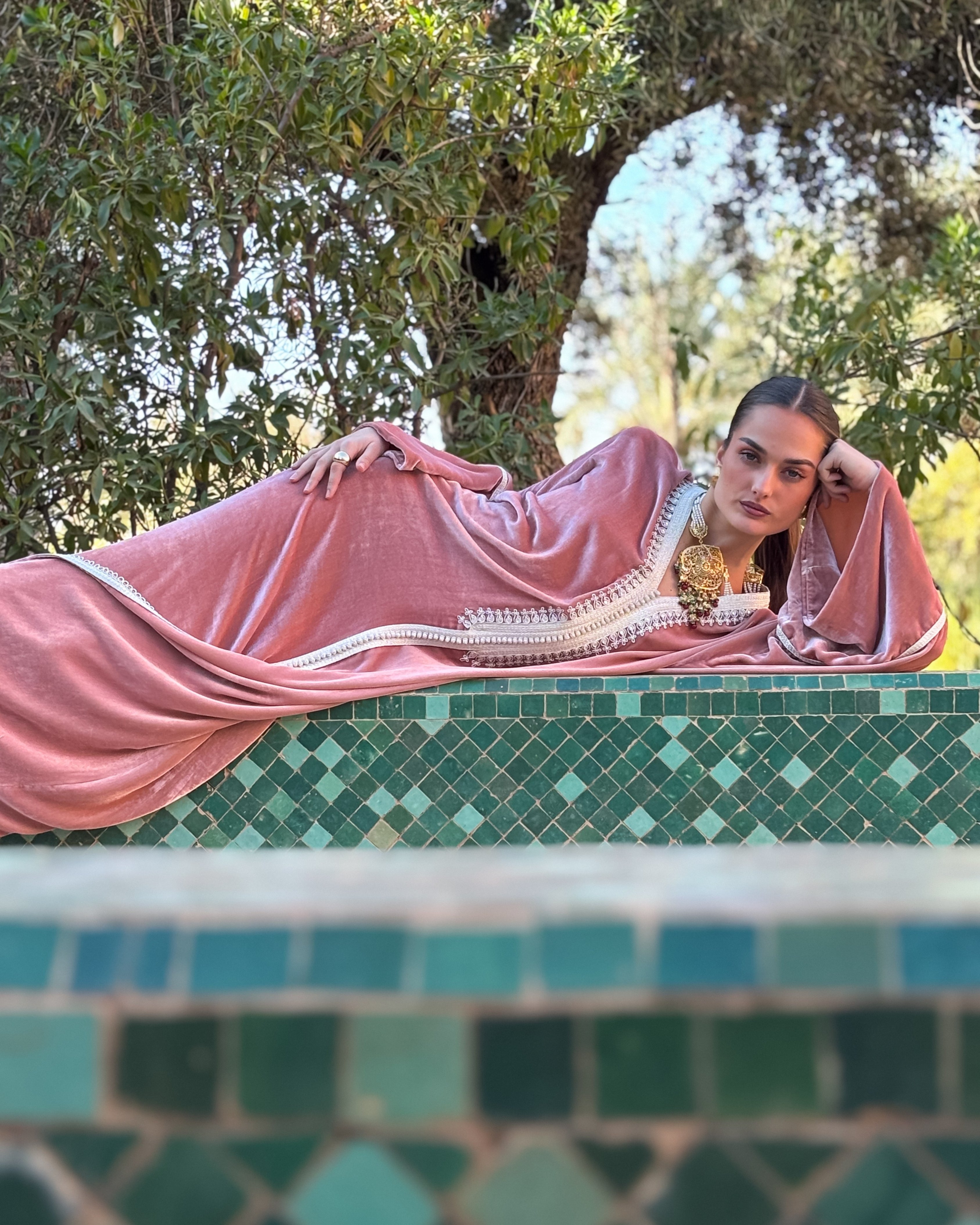 SERENE SILK VELVET KAFTAN