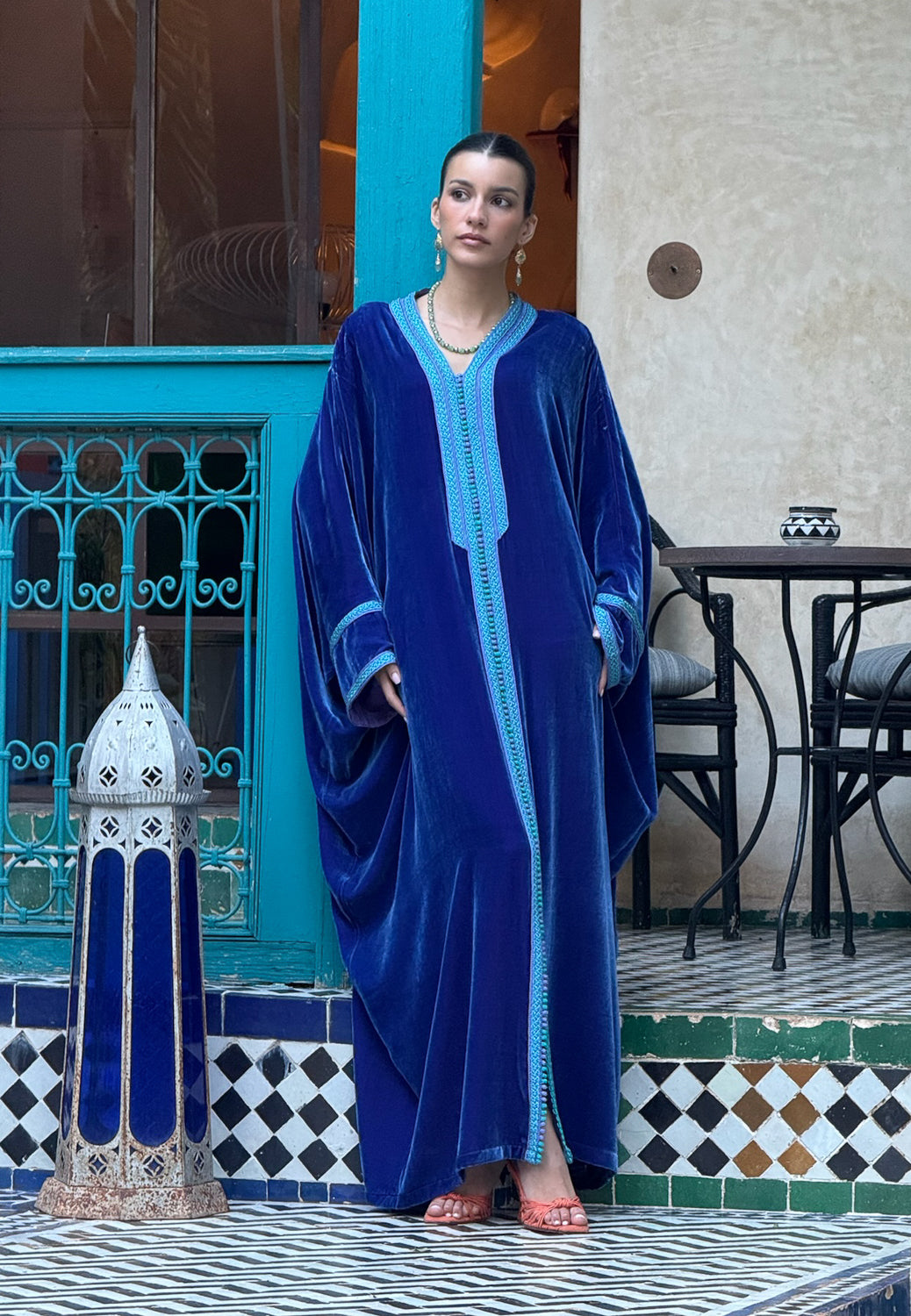 MAREYA SILK VELVET KAFTAN