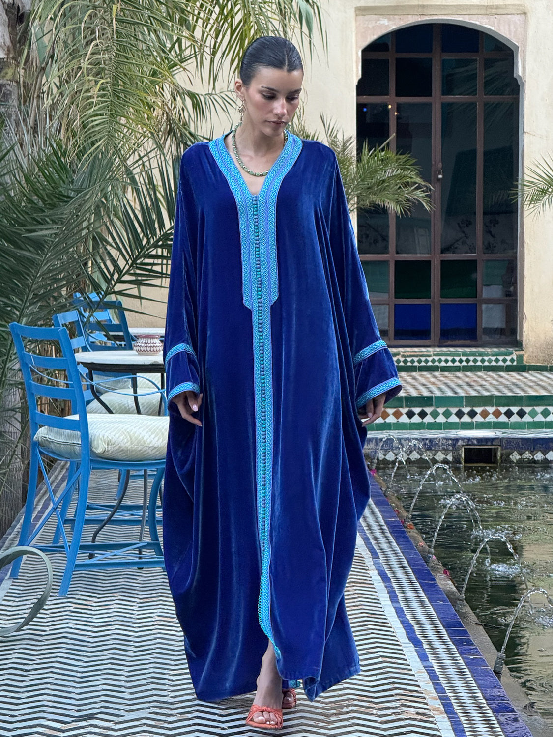 MAREYA SILK VELVET KAFTAN