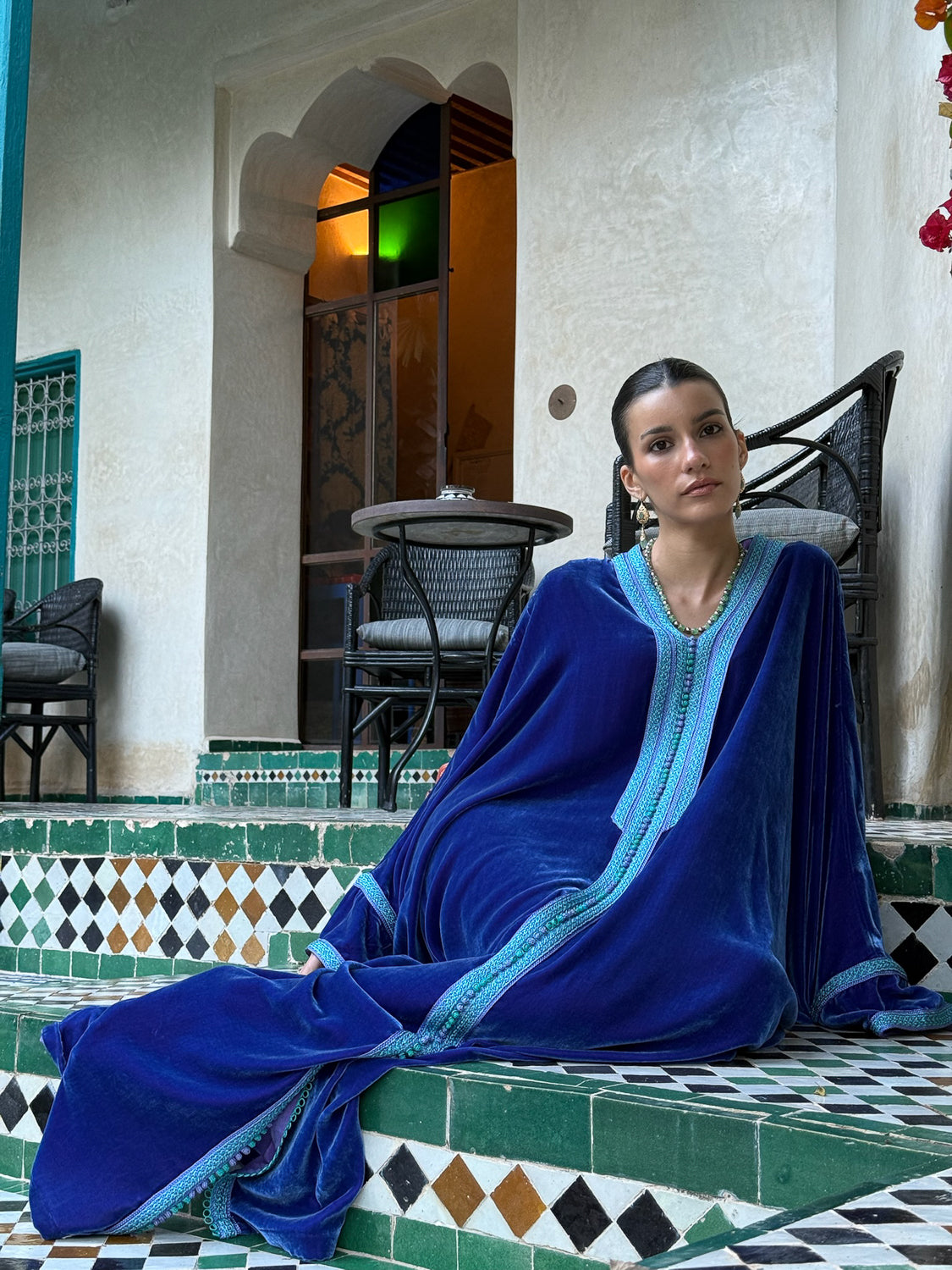 MAREYA SILK VELVET KAFTAN