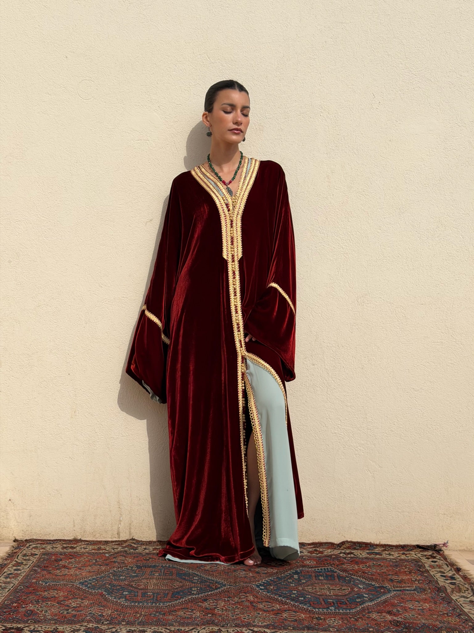YAKOUT TWO-PIECE SILK KAFTAN