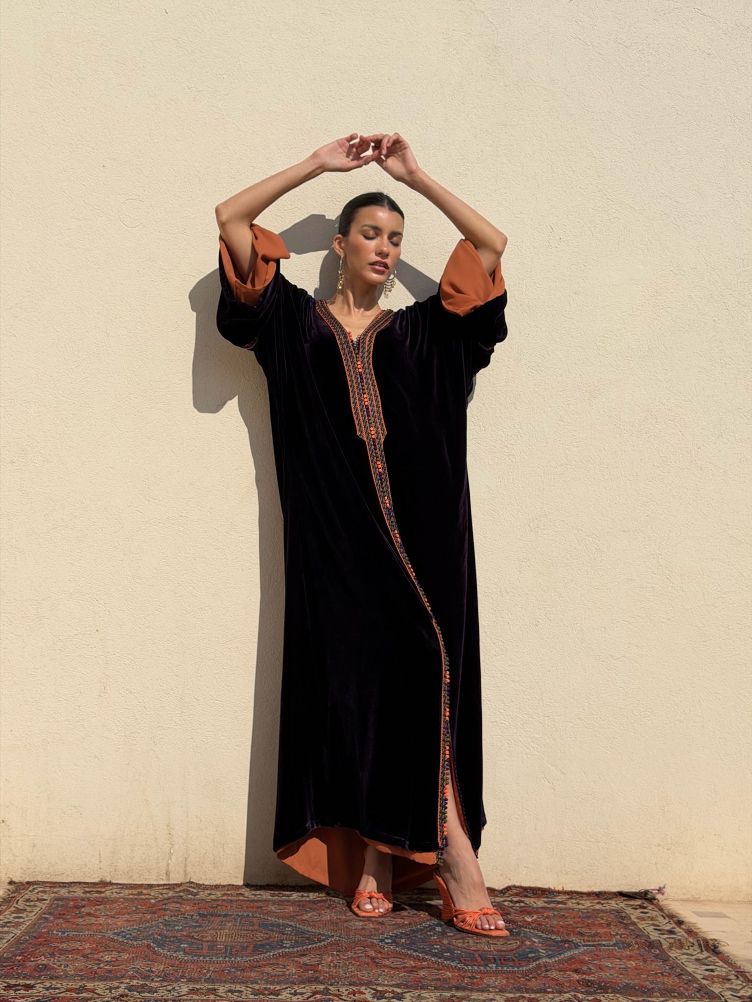 HAJAR TWO-PIECE SILK KAFTAN
