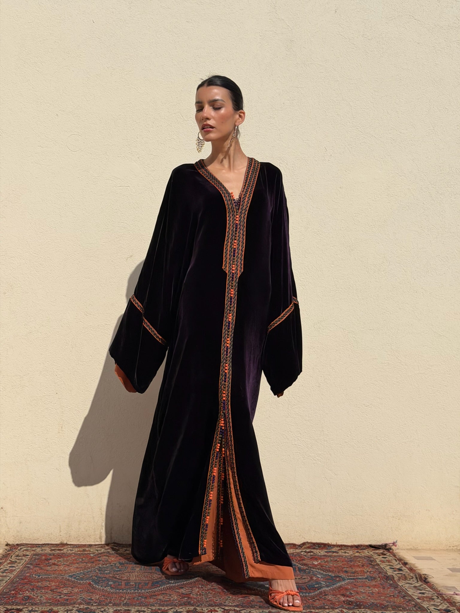 HAJAR TWO-PIECE SILK KAFTAN