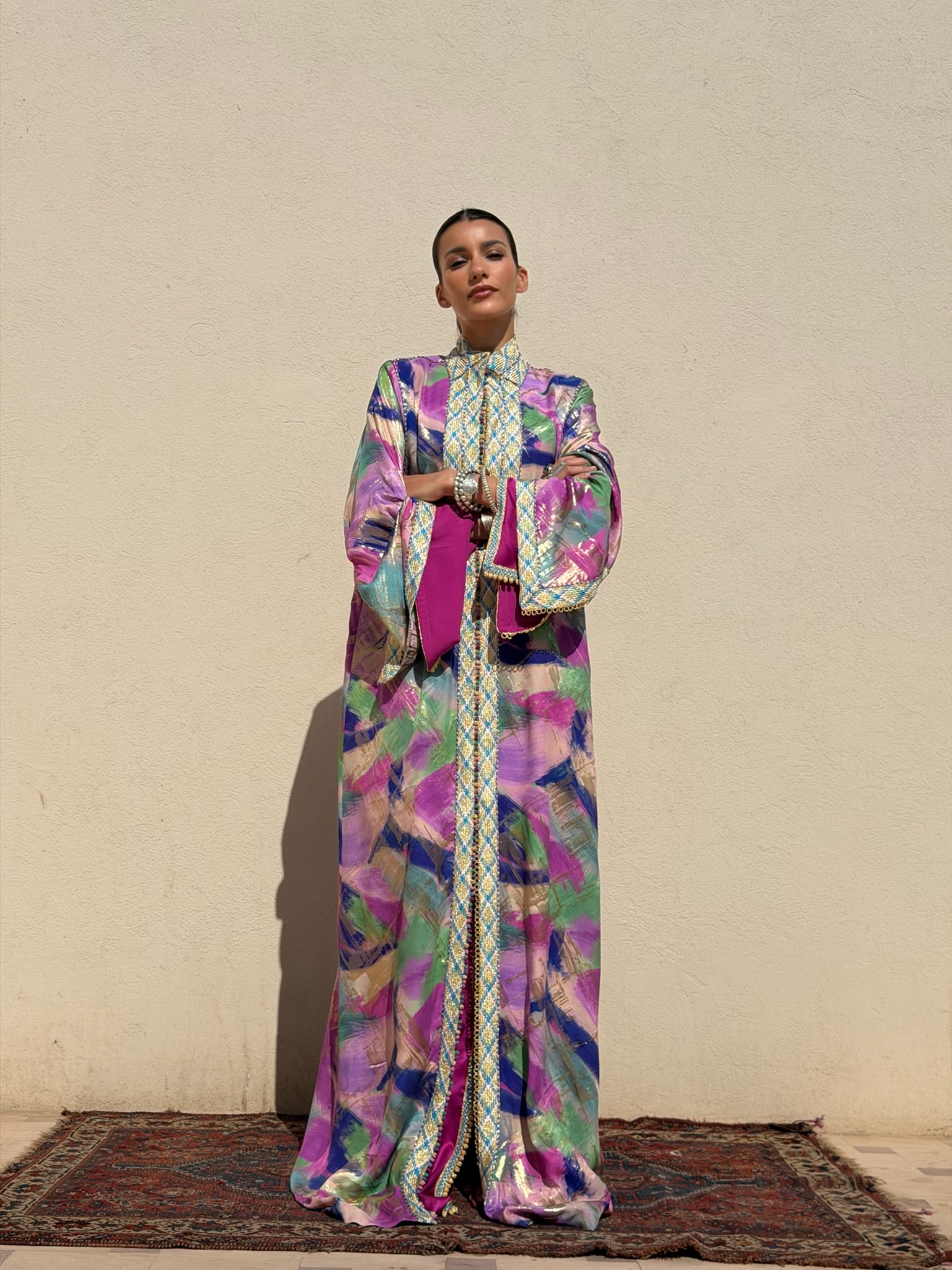 KAWTAR TWO-PIECE SILK KAFTAN