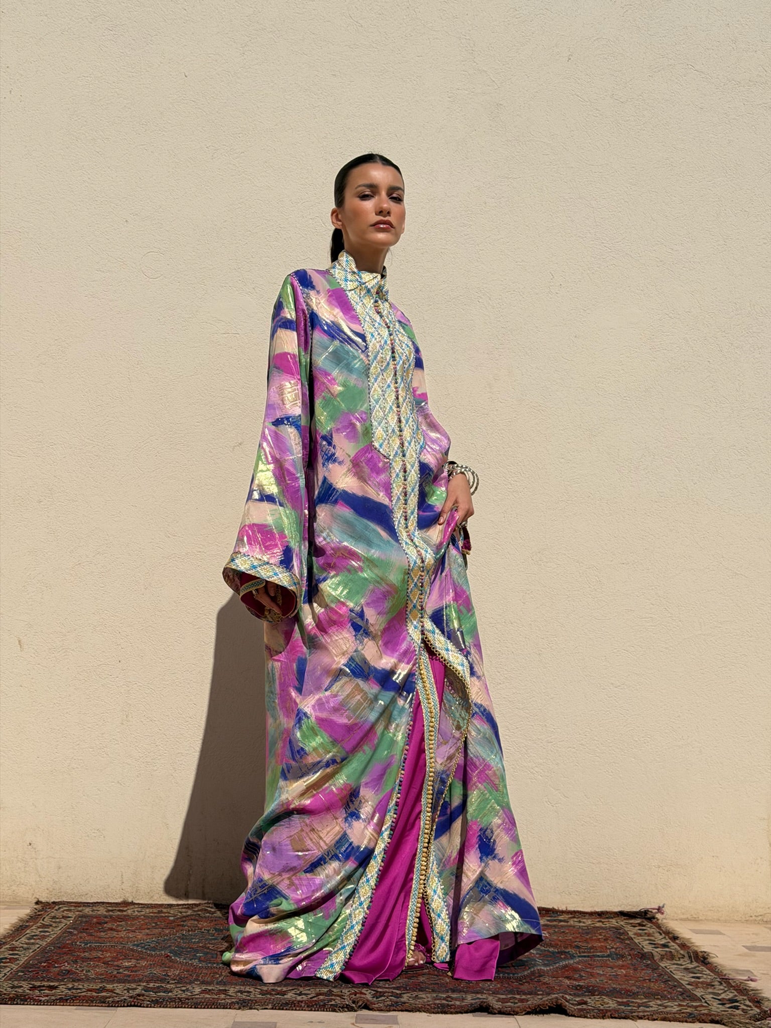 KAWTAR TWO-PIECE SILK KAFTAN