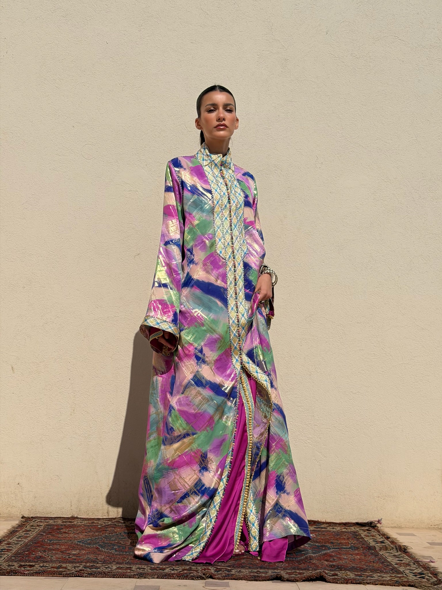 KAWTAR TWO-PIECE SILK KAFTAN