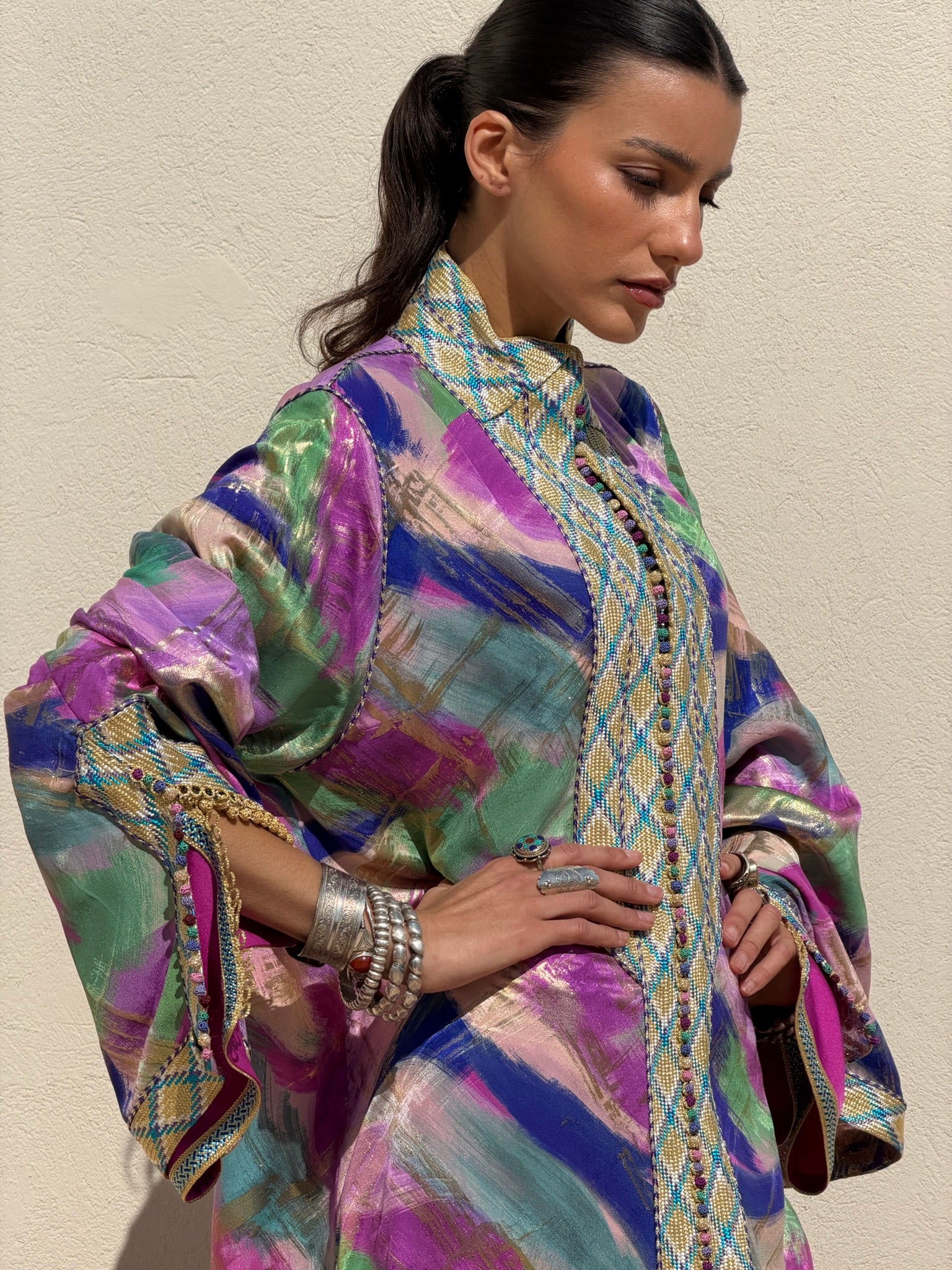 KAWTAR TWO-PIECE SILK KAFTAN