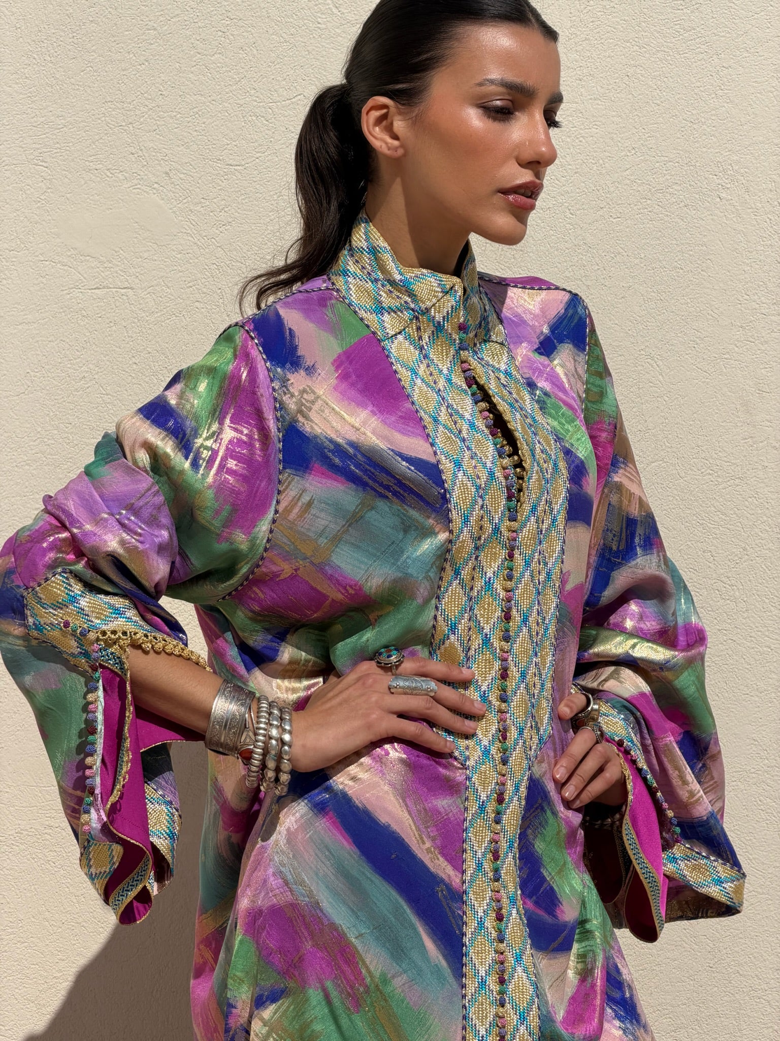 KAWTAR TWO-PIECE SILK KAFTAN