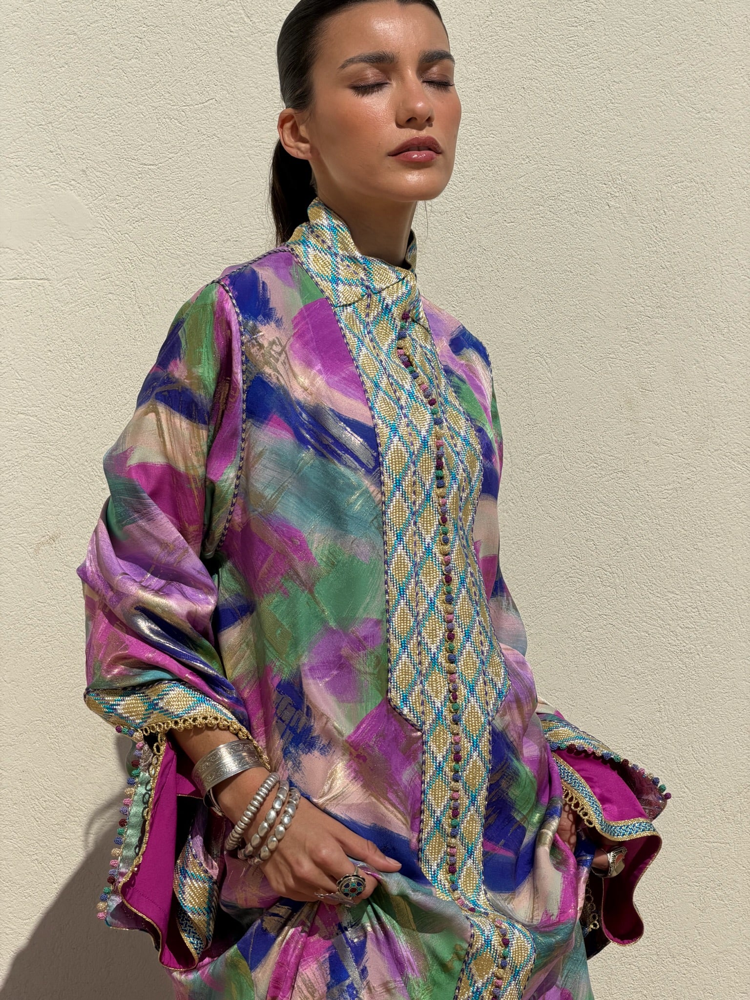 KAWTAR TWO-PIECE SILK KAFTAN
